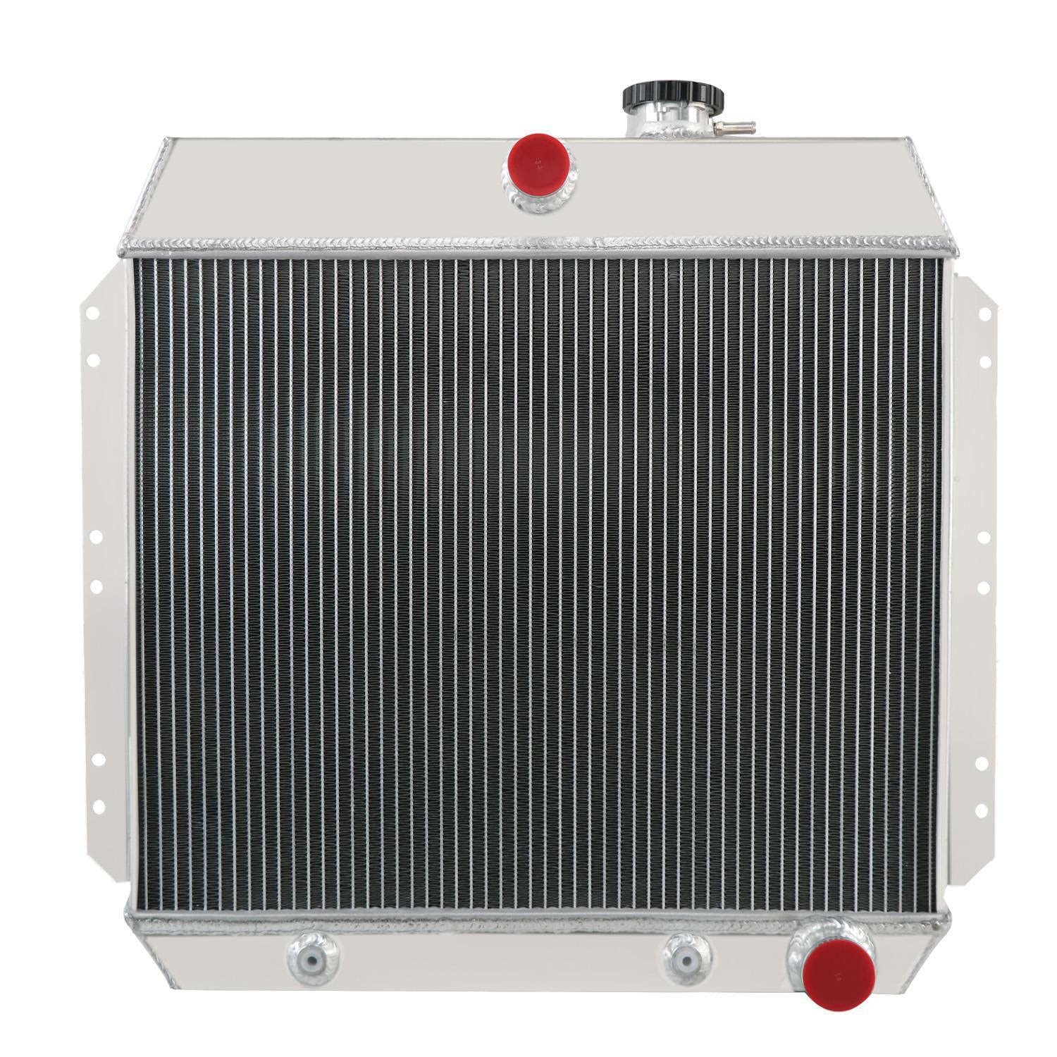 4 Row Aluminum Radiator for 1949-1954 Chevy Bel Air, Styleline, Hardtop V8 - Complete Kit with Shroud & Fan Relay | Perfect for Classic Car Restoration & Hot Rod Upgrades