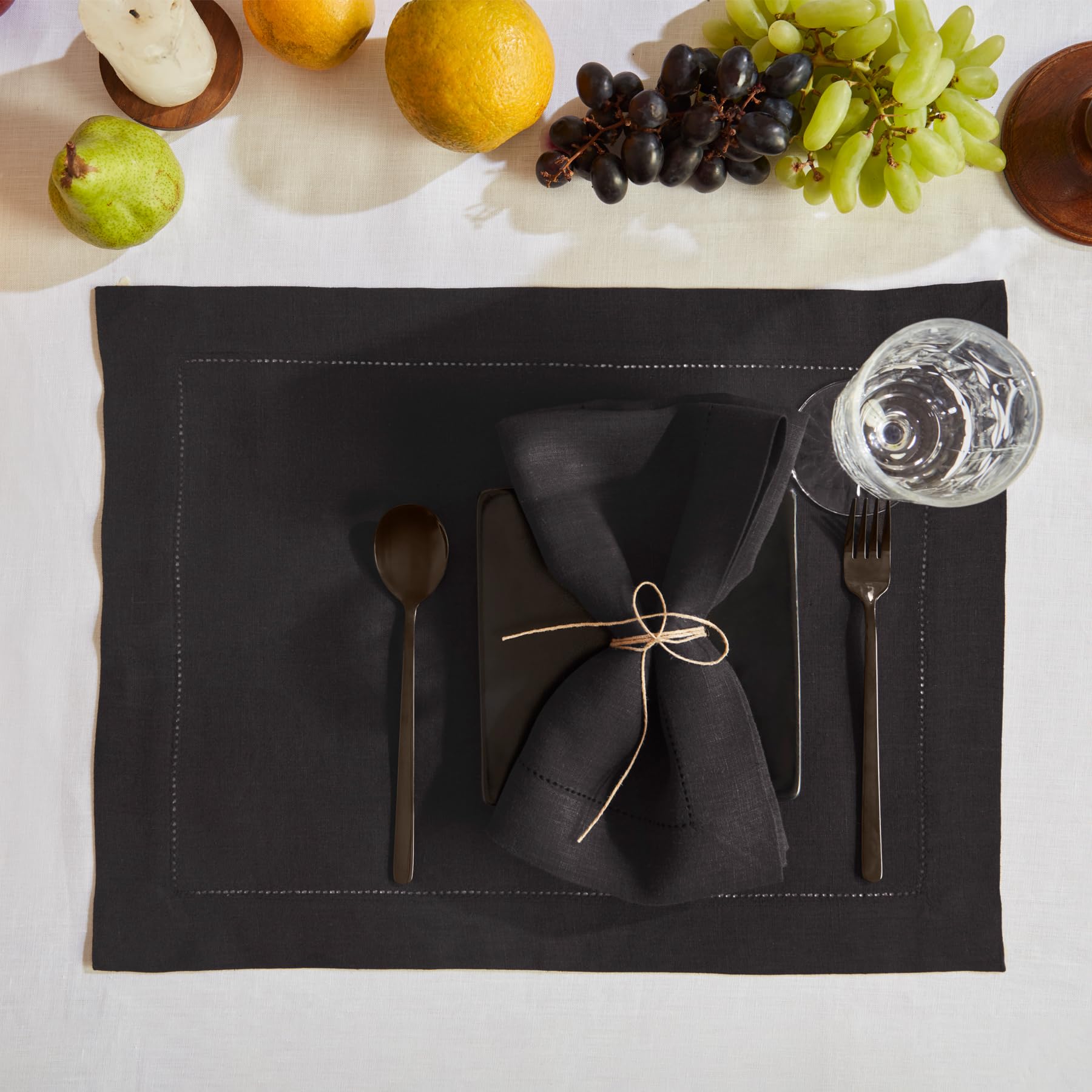 Premium 100% Pure Linen Placemats Set of 4 - 14