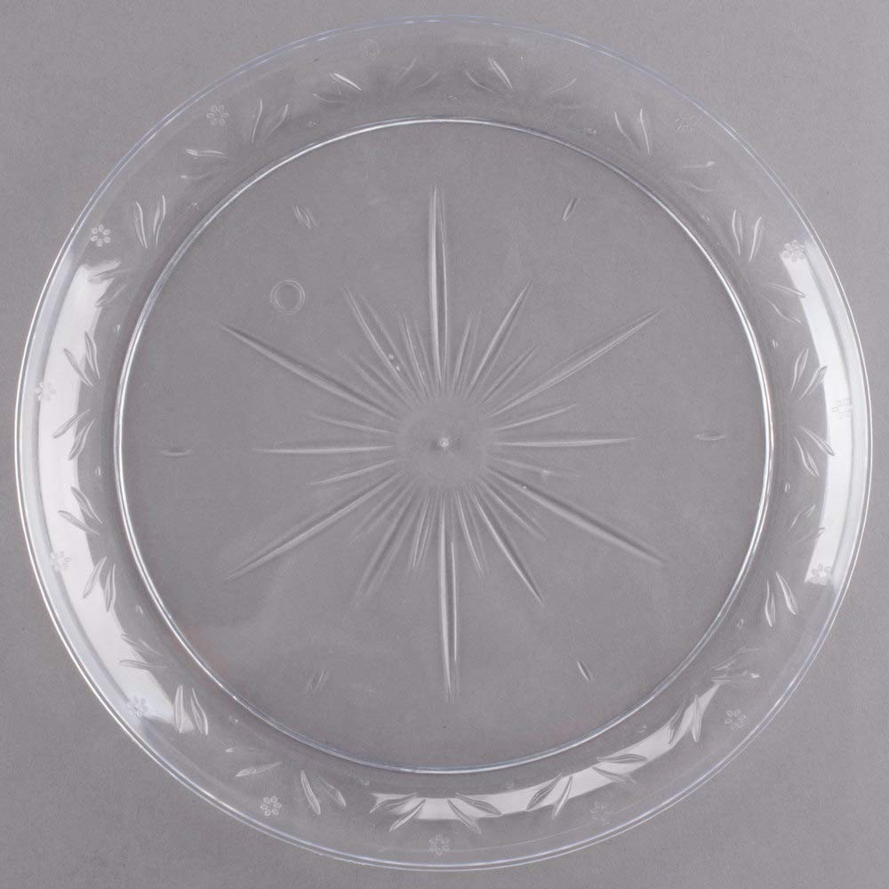 Simcha Collection 10 Inch Clear Plastic Plates - Bulk Pack of 120 Disposable Dinner Plates for Parties, Picnics, Catering & Events - Durable BPA-Free Plastic Plates