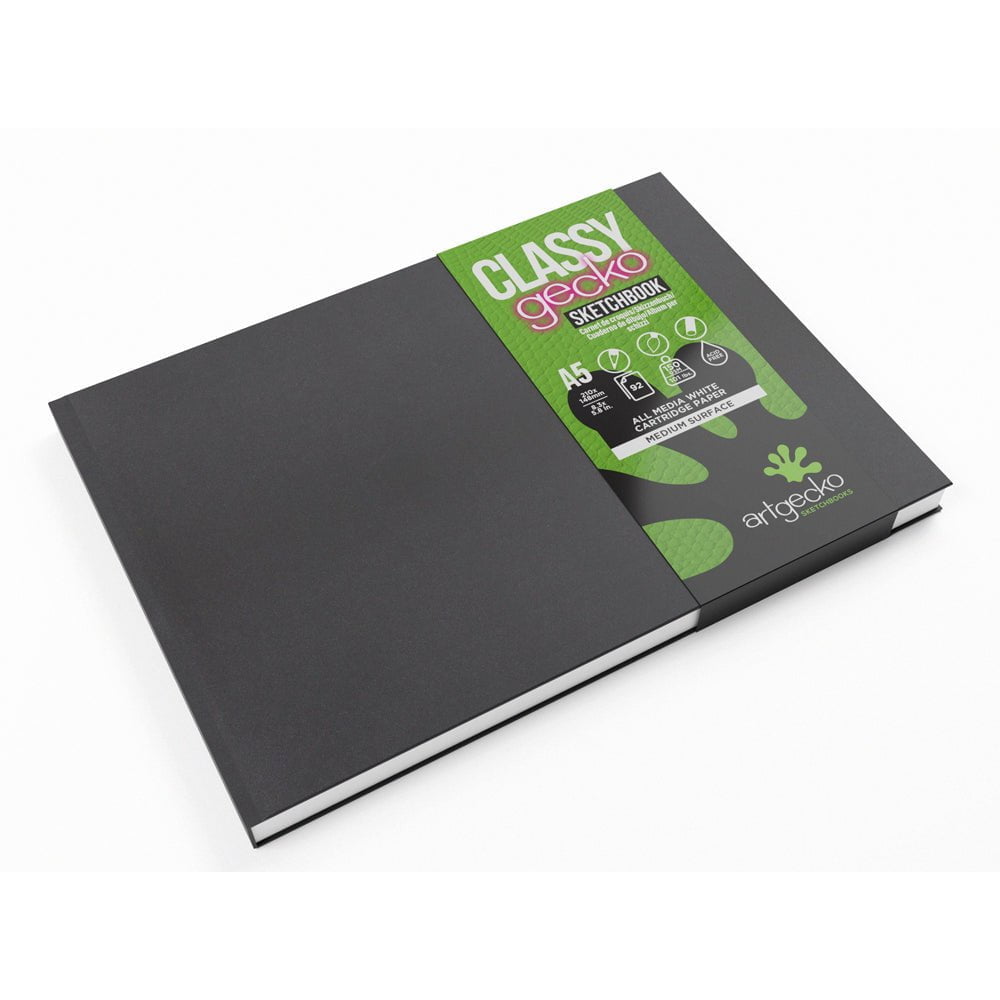 Artgecko Premium A5 Landscape Sketchbook - 92 Pages (46 Sheets) 150gsm White Paper for Artists - Perfect for Drawing, Sketching & Watercolor Painting