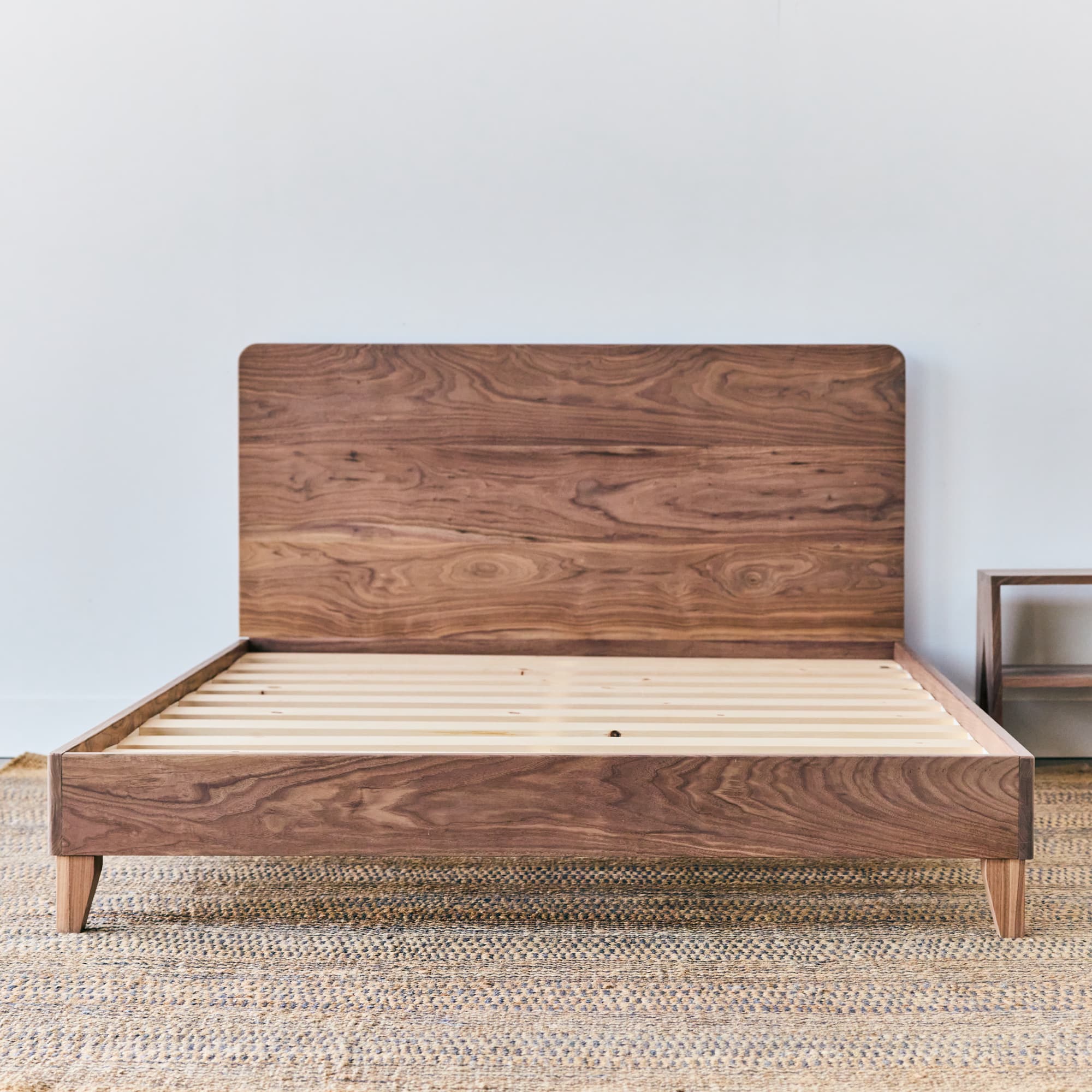 Modern City Bed Frame - Queen Size Platform Bed with Storage, Sturdy Metal Frame & Wooden Slats - Perfect for Small Apartments & Urban Living Spaces