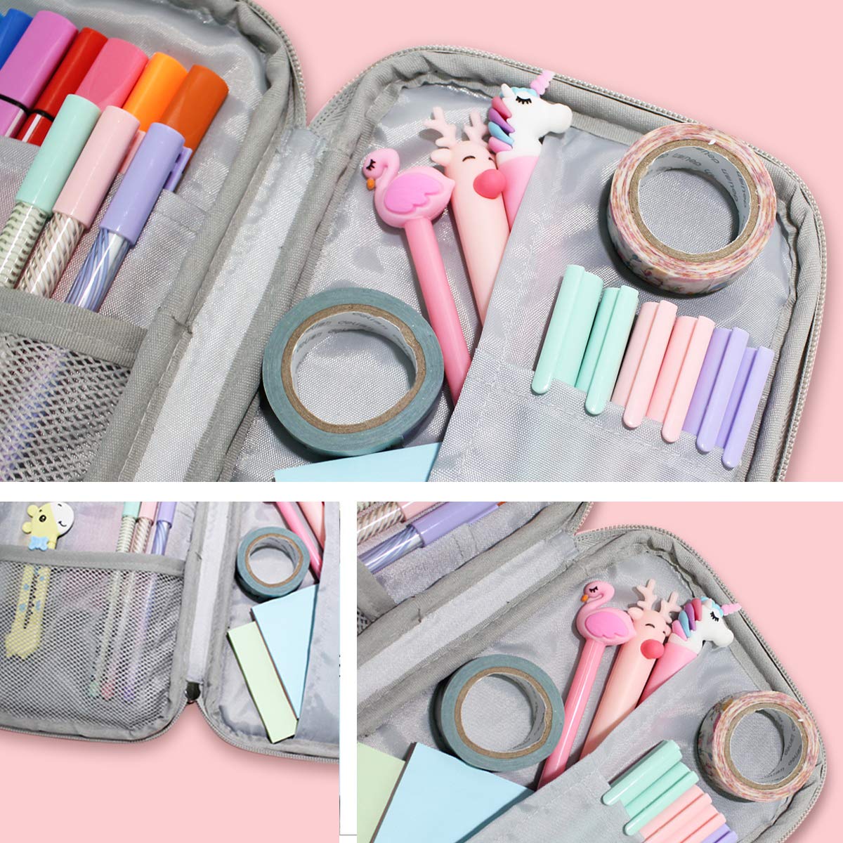 ZZKKO Sugar Skull Pencil Case - Day of the Dead Zipper Pouch for School & Office Supplies