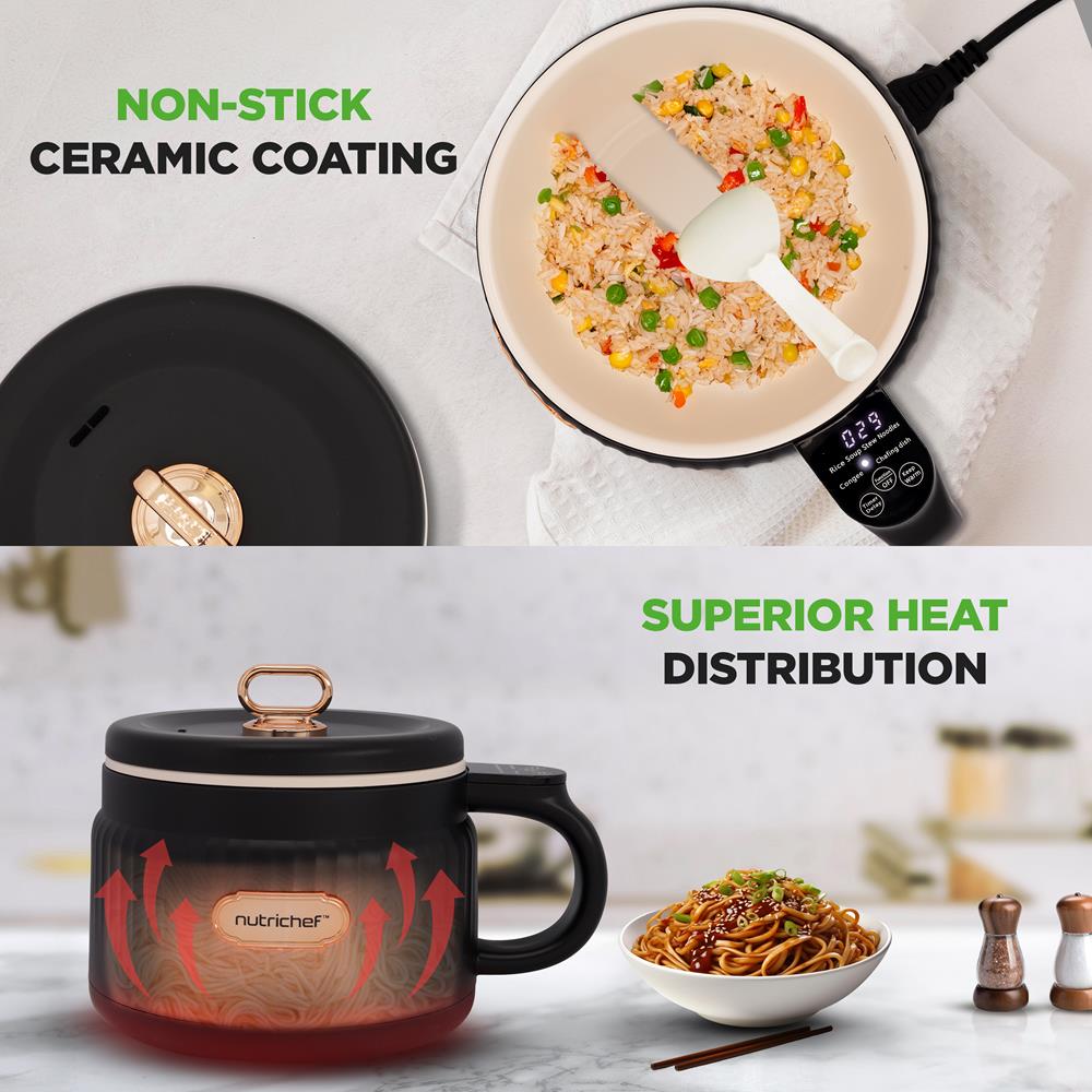 Portable Electric Rice Cooker - 3-Cup Mini Rice Steamer with Non-Stick Pot, Perfect for Travel, Camping & Small Kitchens | Fast Cooking & Easy Cleanup