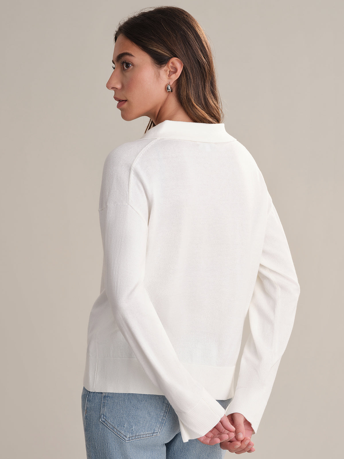 Maddi Women's V-Neck Cotton Pullover Sweater - Soft Casual Knit Top for Everyday Wear, Office, and Outings
