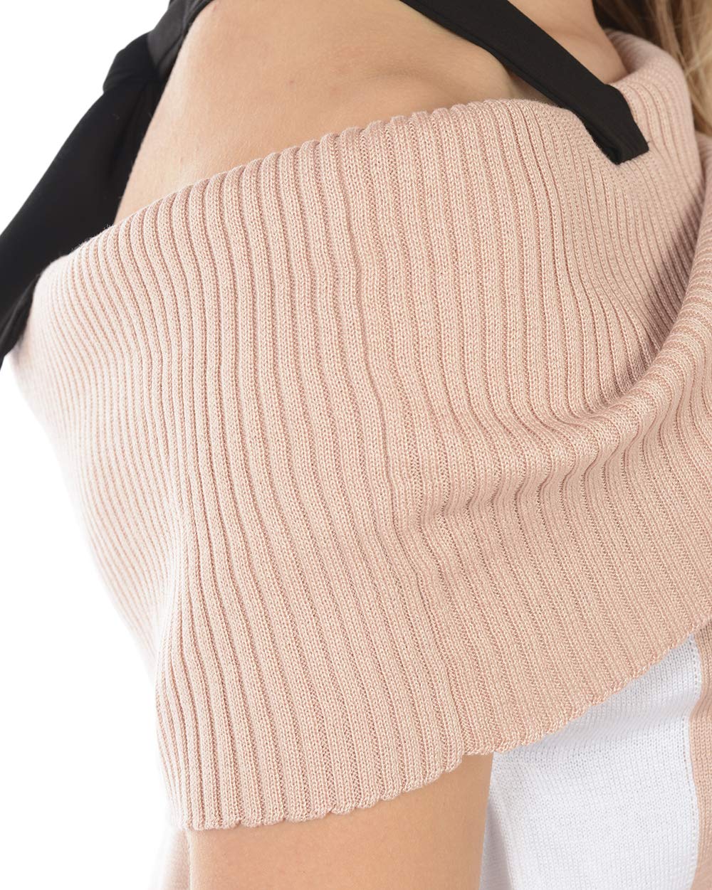 Women's Pink and White Pullover Sweater Size L - Cozy Knit Top for Casual Wear, Office, and Fall Outfits