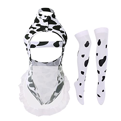 White Cow Bodysuit Skirt