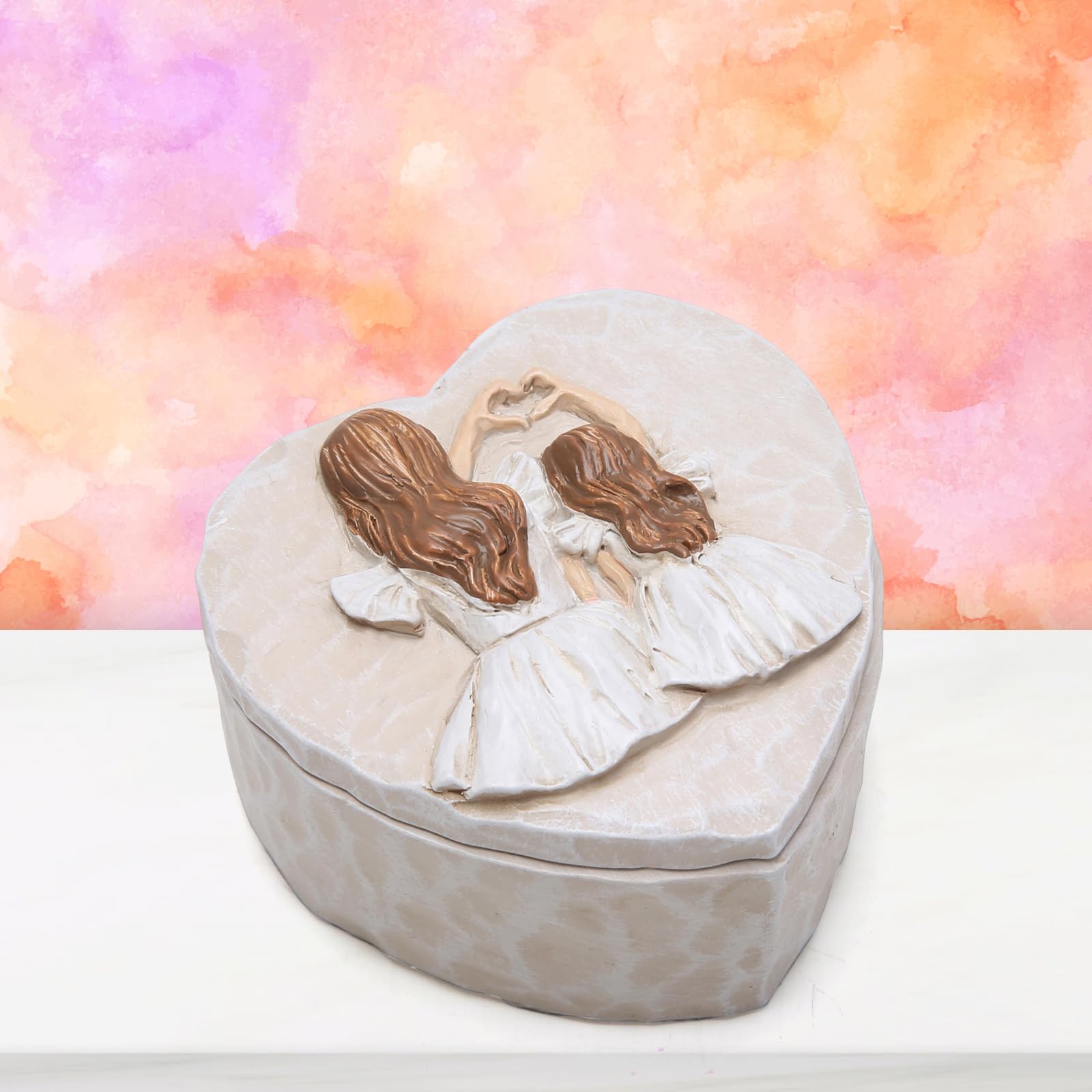Hand-Painted Memorial Keepsake Jewelry Box - Mother's Day Gift, Anniversary Present, Christmas Decorative Box & Birthday Gift for Mom | Perfect for Jewelry Storage, Table Decor, and Special Occasion Gifts