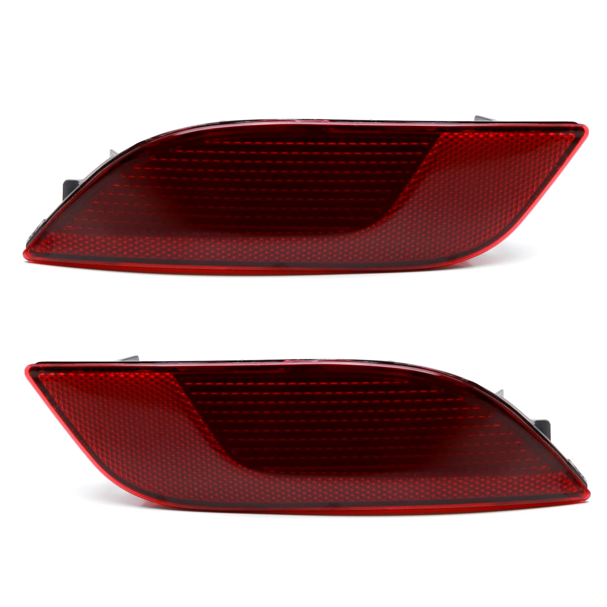iJDMTOY OE-Spec Red Lens Rear Bumper Reflector Lenses for 2017-2023 Jeep Compass - Left & Right Side Assembly (LH RH) - Direct Replacement & Easy Installation - Enhances Safety & Style for Night Driving