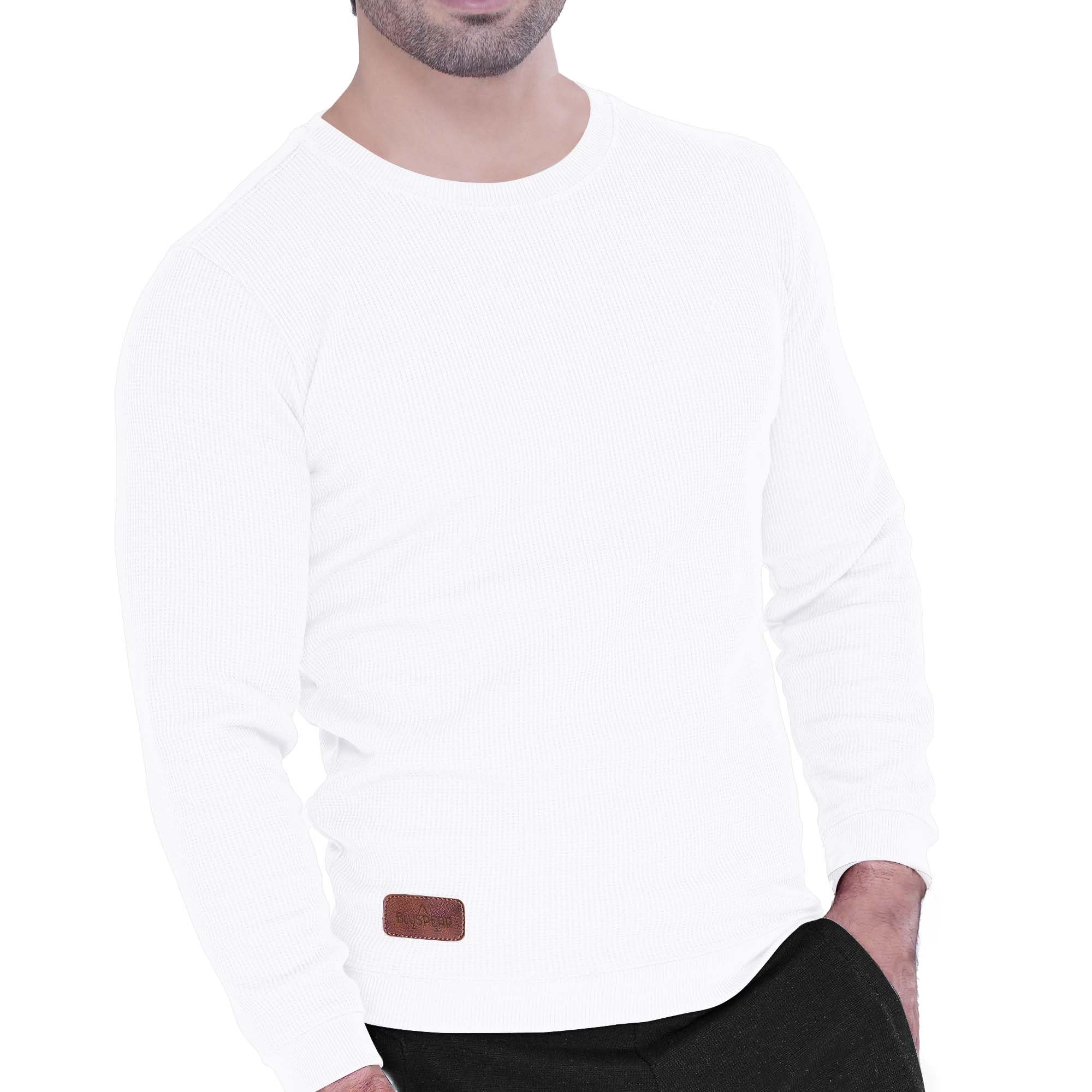 Men's Long Sleeve Waffle Thermal Shirt - Soft Knit Sweater & Comfortable Sweatshirt for Winter Warmth | Perfect for Outdoor Activities, Camping & Casual Wear