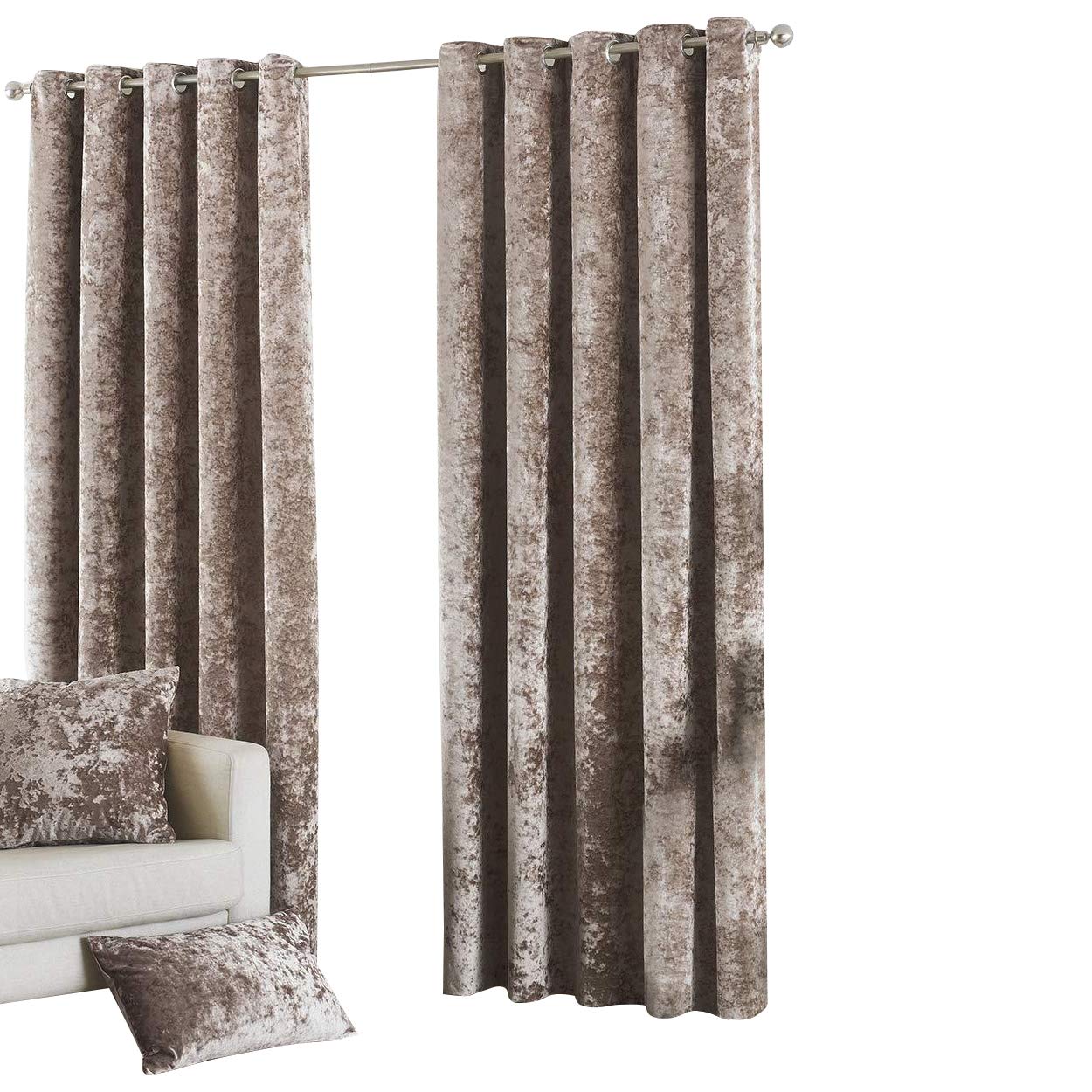 Paoletti Riva Verona Ringtop Eyelet Curtains (Set of 2 Panels) - 66