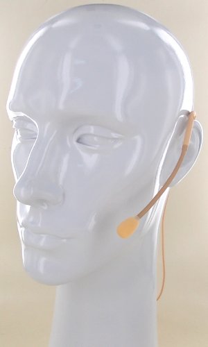 Professional Mini Sweat Resistant Headset Microphone for Sennheiser Wireless Systems - AVL623 Tan/Beige Color, Ergonomic Flexible Frame, Adjustable Fit - Perfect for Live Performances, Public Speaking & Broadcasting