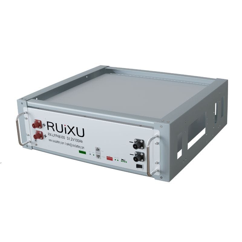 RUIXU 5.12kWh 3U Server Rack Battery - UL1973 Certified LFP48100 Lithium Battery (UL9540 Pending) - Perfect for Data Centers, Home Energy Storage & Solar Power Backup Systems