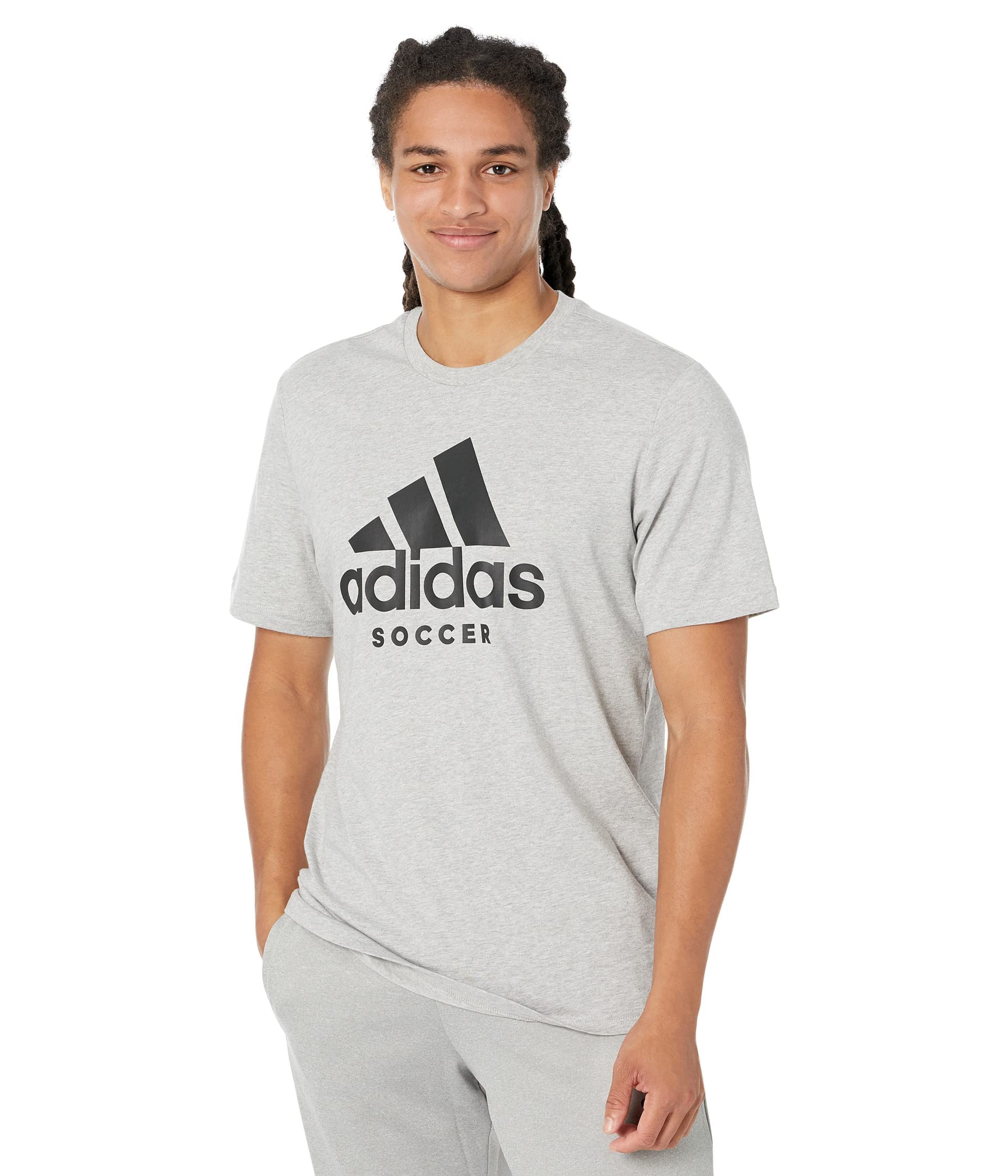 adidas Men's Soccer Logo T-Shirt - Breathable Cotton Jersey Top for Casual Wear & Sports | Perfect for Soccer Fans, Gym, and Everyday Outfits