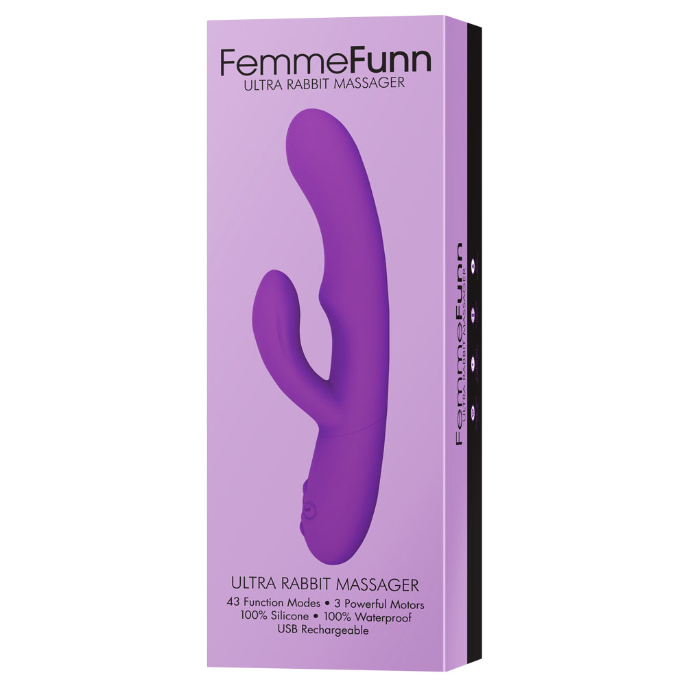 FemmeFunn Ultra Rabbit Vibrator - Powerful Dual Stimulation G-Spot & Clitoral Massager for Women - Perfect for Solo Play & Couples Intimacy