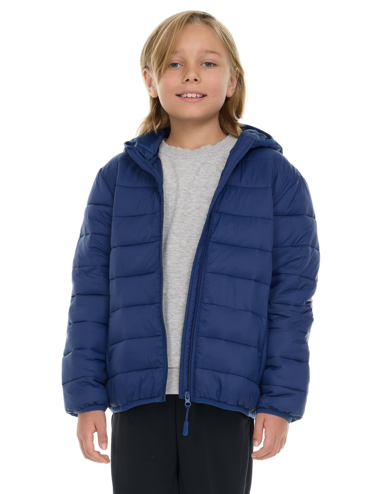 Lightweight Packable Boys Puffer Jacket with Hood - Warm Winter Coat for Kids - Perfect for School, Outdoor Play & Cold Weather Activities