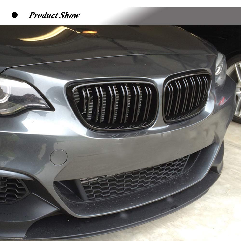 F22 F23 F87 CF Front Kidney Grille for BMW 2 Series 220i 228i 230i M235i M2 (2014-2018) - Carbon Fiber Twin Slat Grille Trim Frame Cover | Upgrade Your BMW's Front End Style