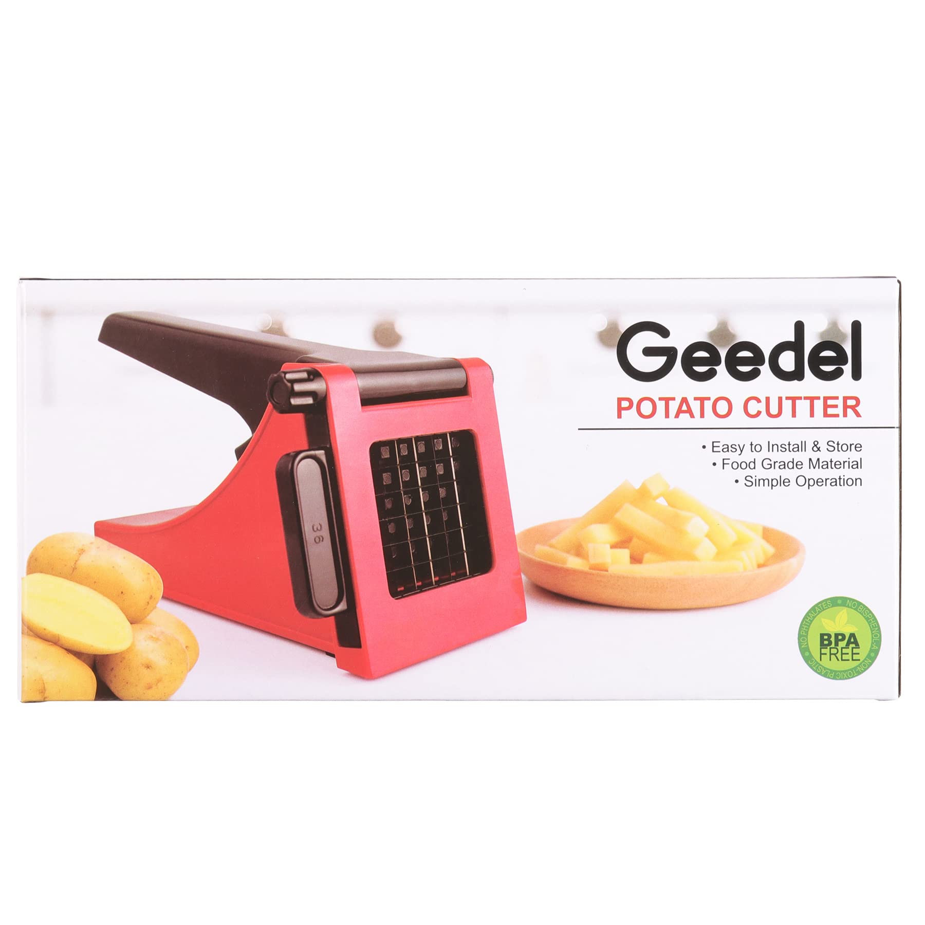 Geedel Manual Potato Chipper - Professional Vegetable & Fruit Slicer for Potatoes, Onions, Carrots, Cucumbers | Perfect for Home Cooking, Meal Prep & Healthy Snacks