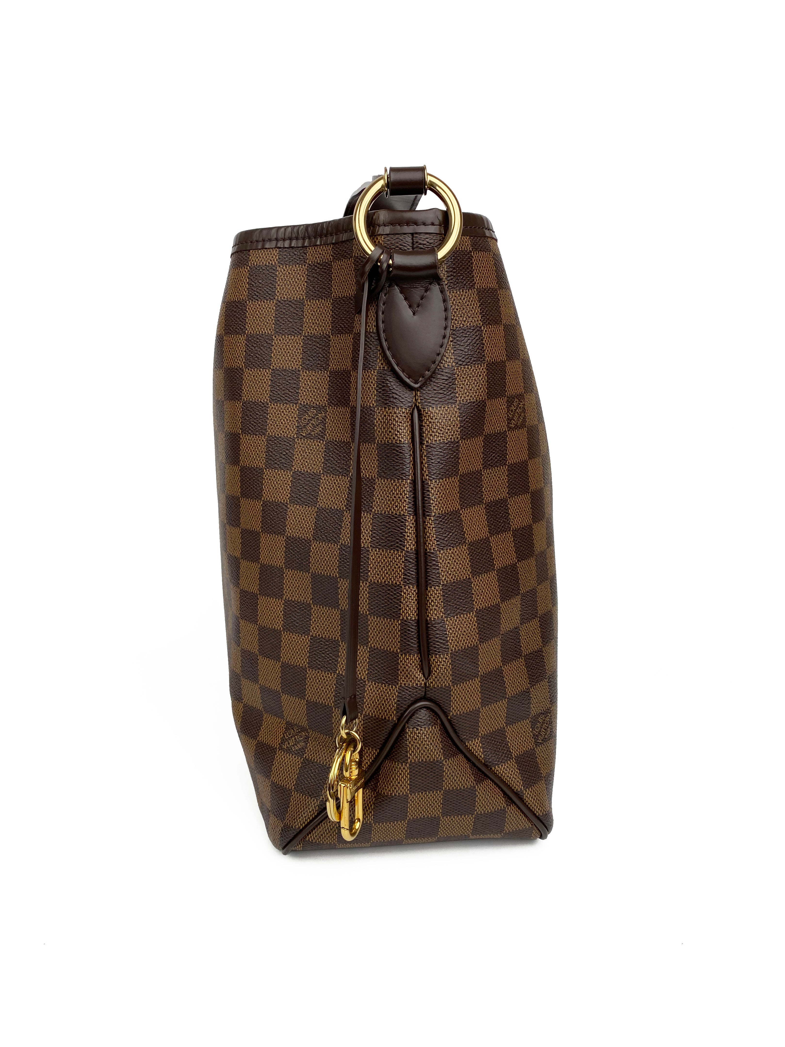 Authentic Louis Vuitton Damier Ebene Delightful MM Shoulder Bag - Luxury Leather Handbag for Women | Perfect for Work, Travel & Everyday Use