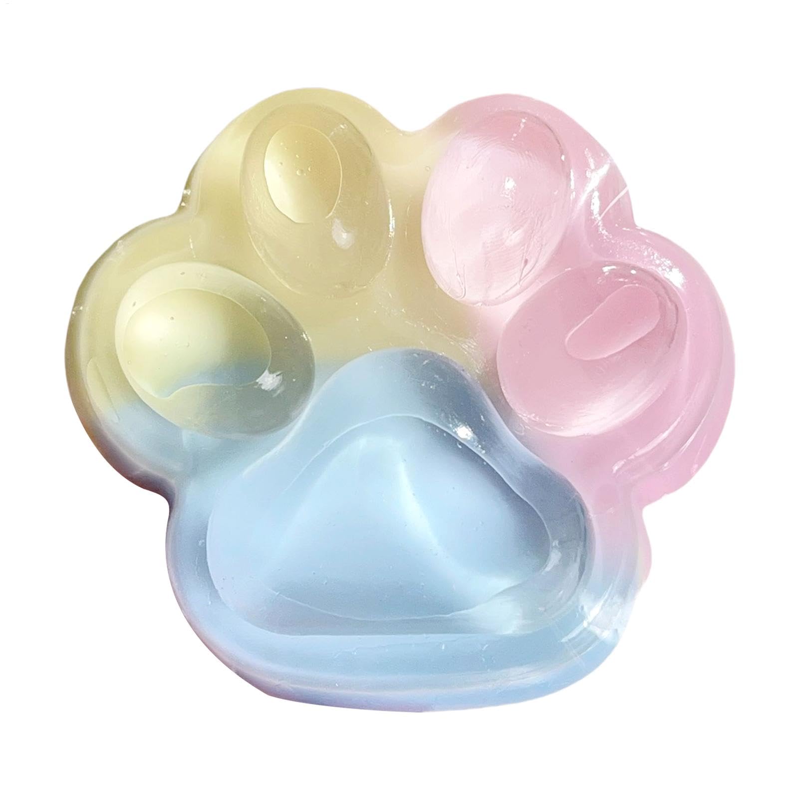 Cat Paw Squeeze Toy - Soft Silicone Stress Relief Fidget Toy for Kids & Adults | Cute Multicolor Slow Rebound Sensory Squishy Ball | Perfect for Anxiety Relief, Office Desk & Classroom Focus