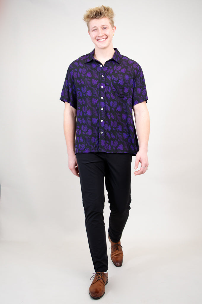 Dino Shirt for Men & Women | Royale Monstera Graphic Tee | Soft Woven Bamboo Fabric | Perfect for Casual Wear, Dinosaur Theme Parties & Gifts