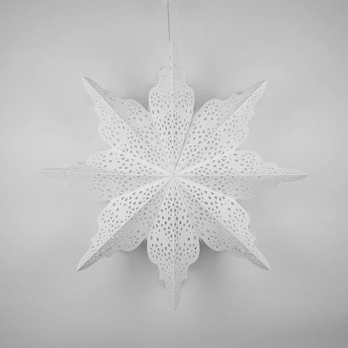 3-Pack Bright White Cristallo 29-Inch Pizzelle Designer LED Star Lanterns - Illuminated Paper Decor with Bulbs & Cord - Perfect for Christmas, Weddings, and Home Decoration