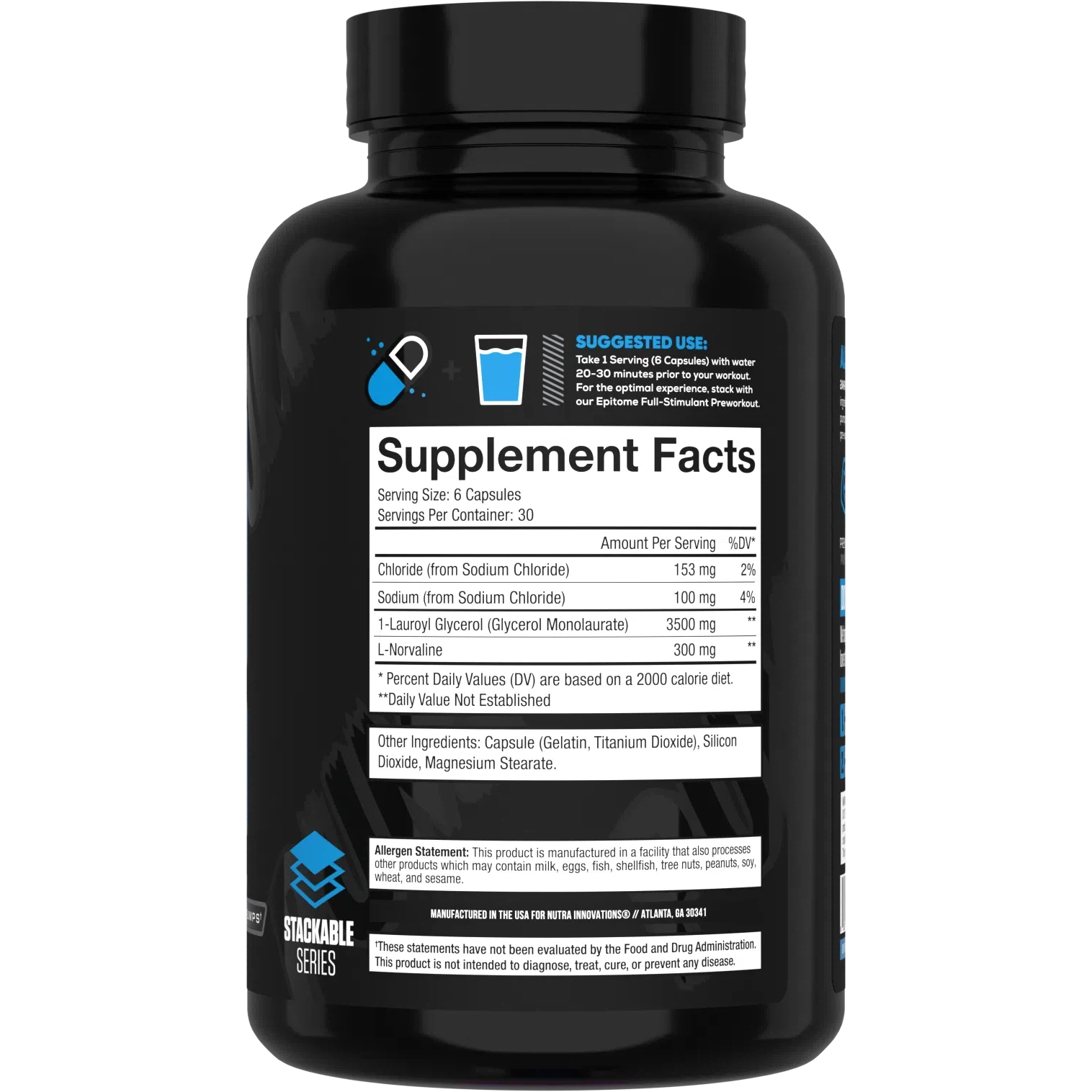 Nutra Innovations 24HR Pump Pre Workout Supplement - Boost Energy, Focus & Muscle Pumps for Gym & Bodybuilding Training