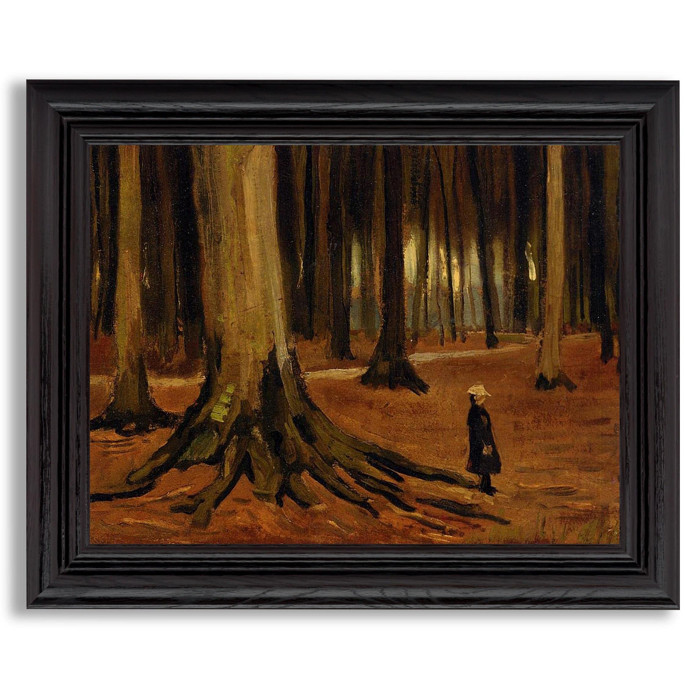 Vincent Van Gogh 'Girl in The Woods' Framed Print Poster - High Quality Fine Art Reproduction Wall Decor for Living Room, Bedroom & Office | Gallery Wood Frame Painting | Perfect Gift for Home & Office Decor