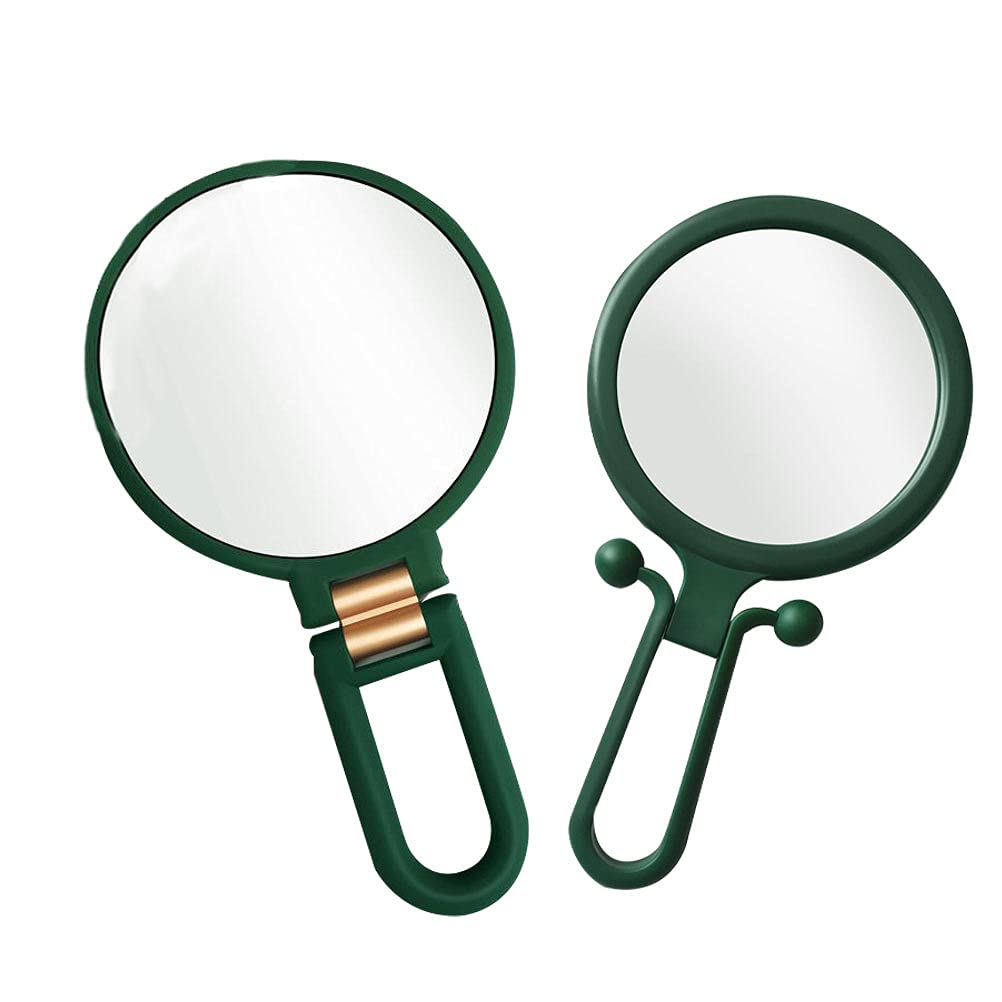 2PCS Folding Desktop Makeup Mirror - Small Double-Sided Portable Cosmetic Mirror with LED Lights for Home & Travel | Perfect for Vanity, Dressing Table, and On-the-Go Touch Ups