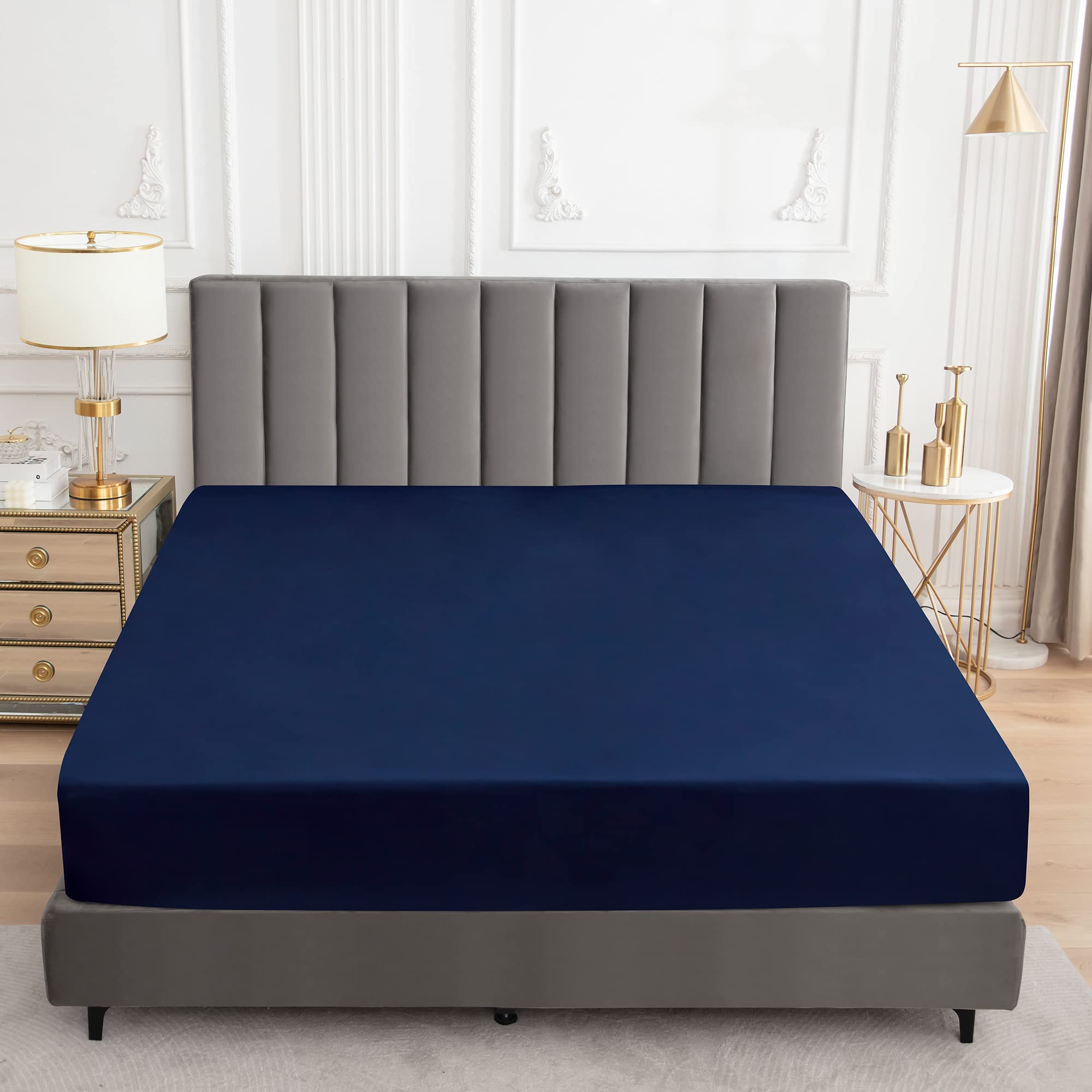 Waterproof Full Size Mattress Protector - Fitted Sheet Style with 18