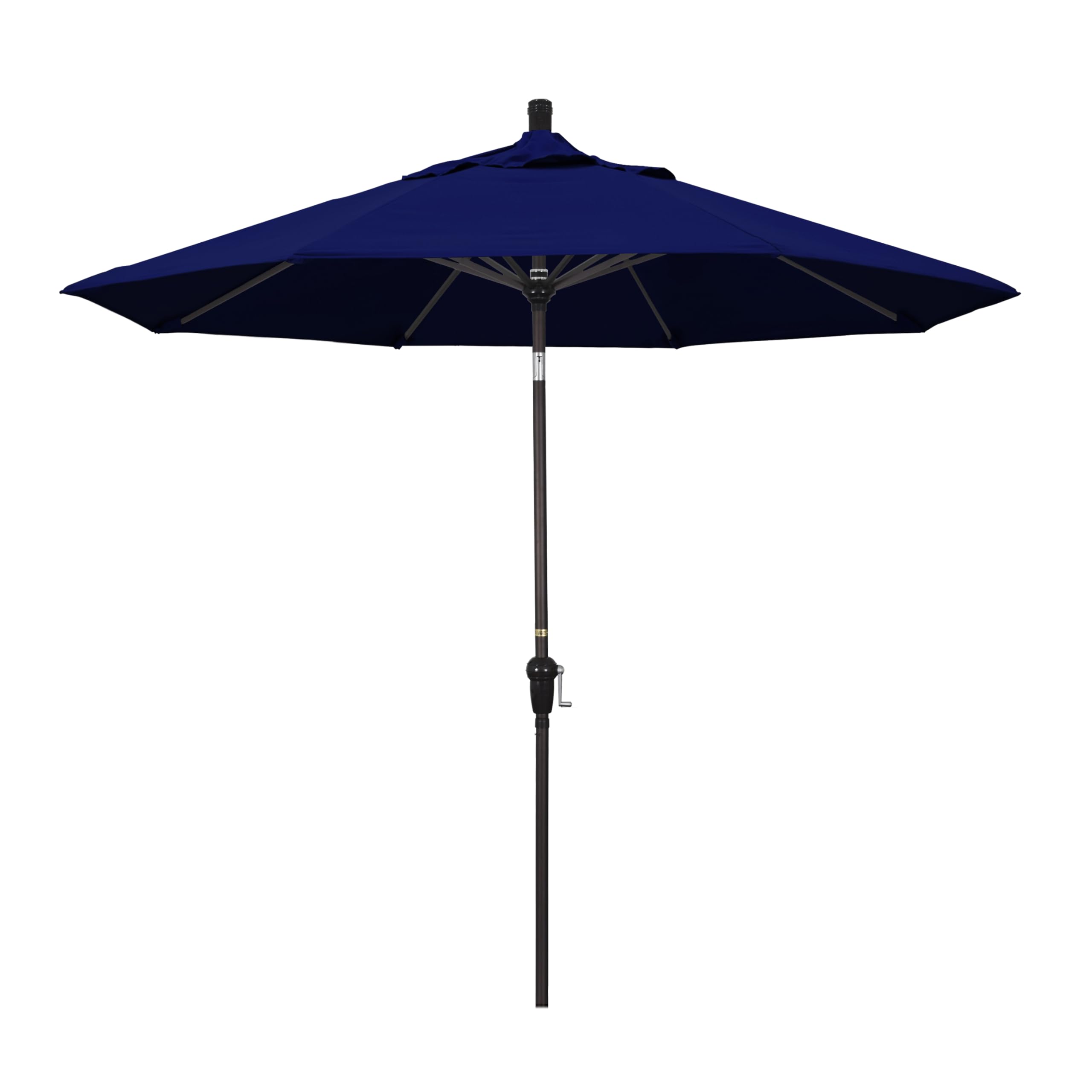9' Round California Umbrella with Crank Lift & Auto Tilt - Bronze Aluminum Market Umbrella for Patio, Garden, Poolside & Outdoor Dining