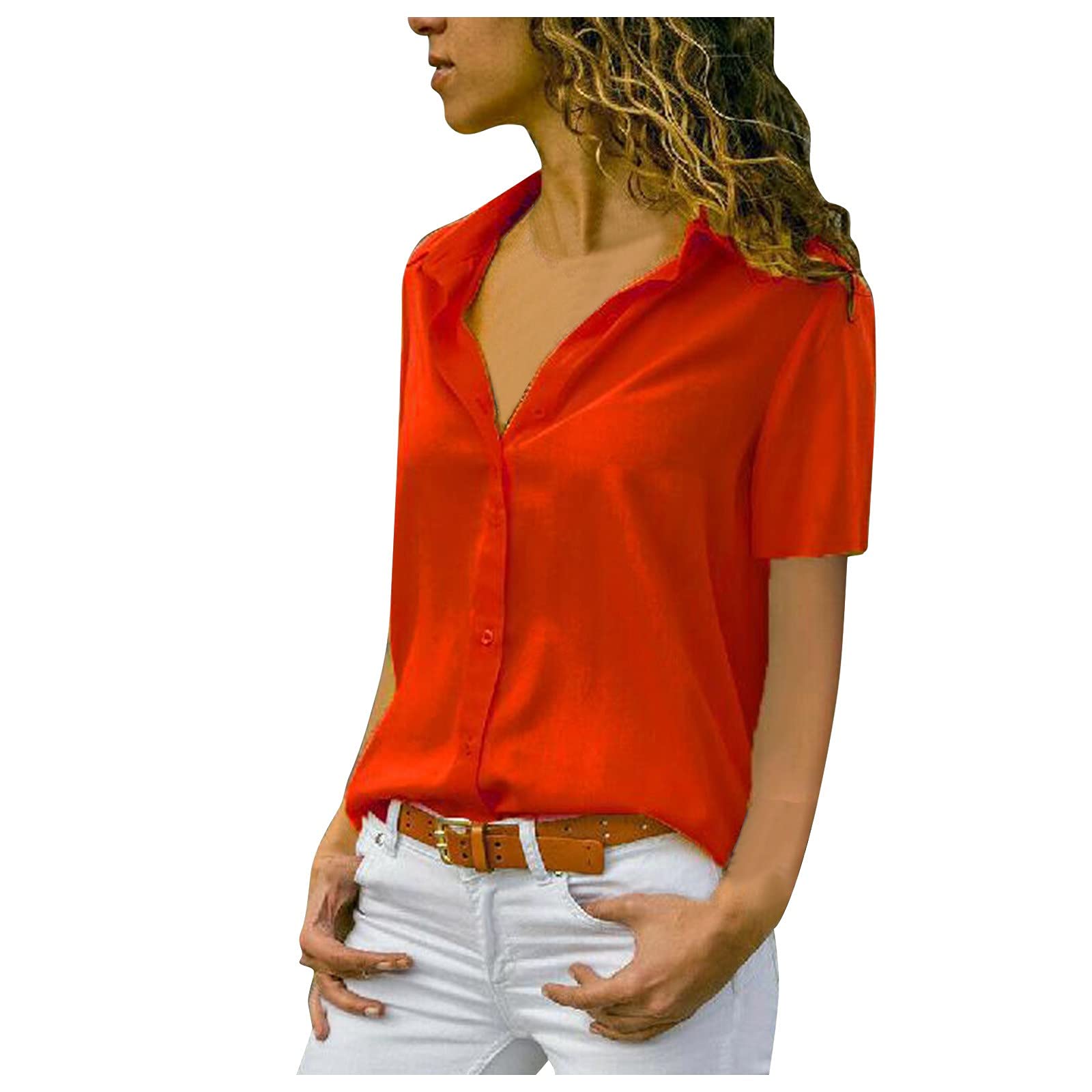 Plus Size Work Tops for Women - V Neck Ribbed Blouses & Jeans Set - Professional Office Wear & Casual Outfits for Curvy Women