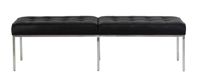 Florence Knoll Three-Seat Sofa Bench - Mid-Century Modern Upholstered Bench for Living Room, Entryway, or Bedroom - Durable & Stylish Home Furniture