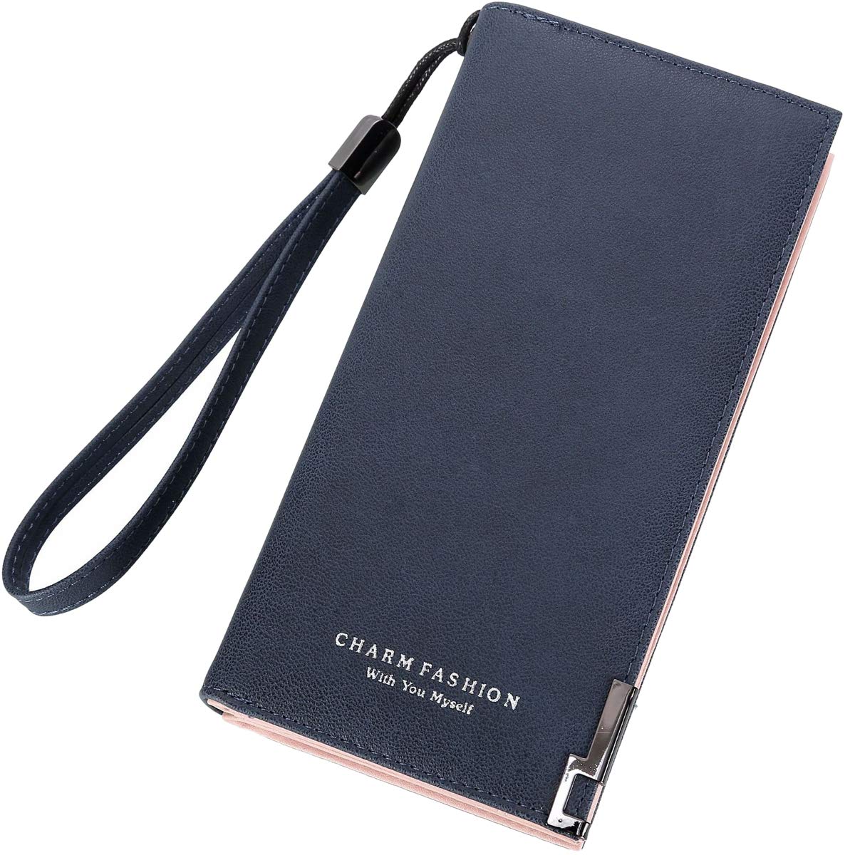 RFID Blocking Women's Wallet - Bifold Card Holder with Wrist Strap, Large Capacity Phone Clutch Purse for Everyday Use & Travel