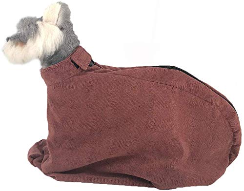 Premium Microfiber Dog Bathrobe Towel - Soft & Absorbent Brown Pet Robe (M: 82cm Length x 62cm Width) - Perfect for Post-Bath Drying, Grooming, and Spa Days at Home