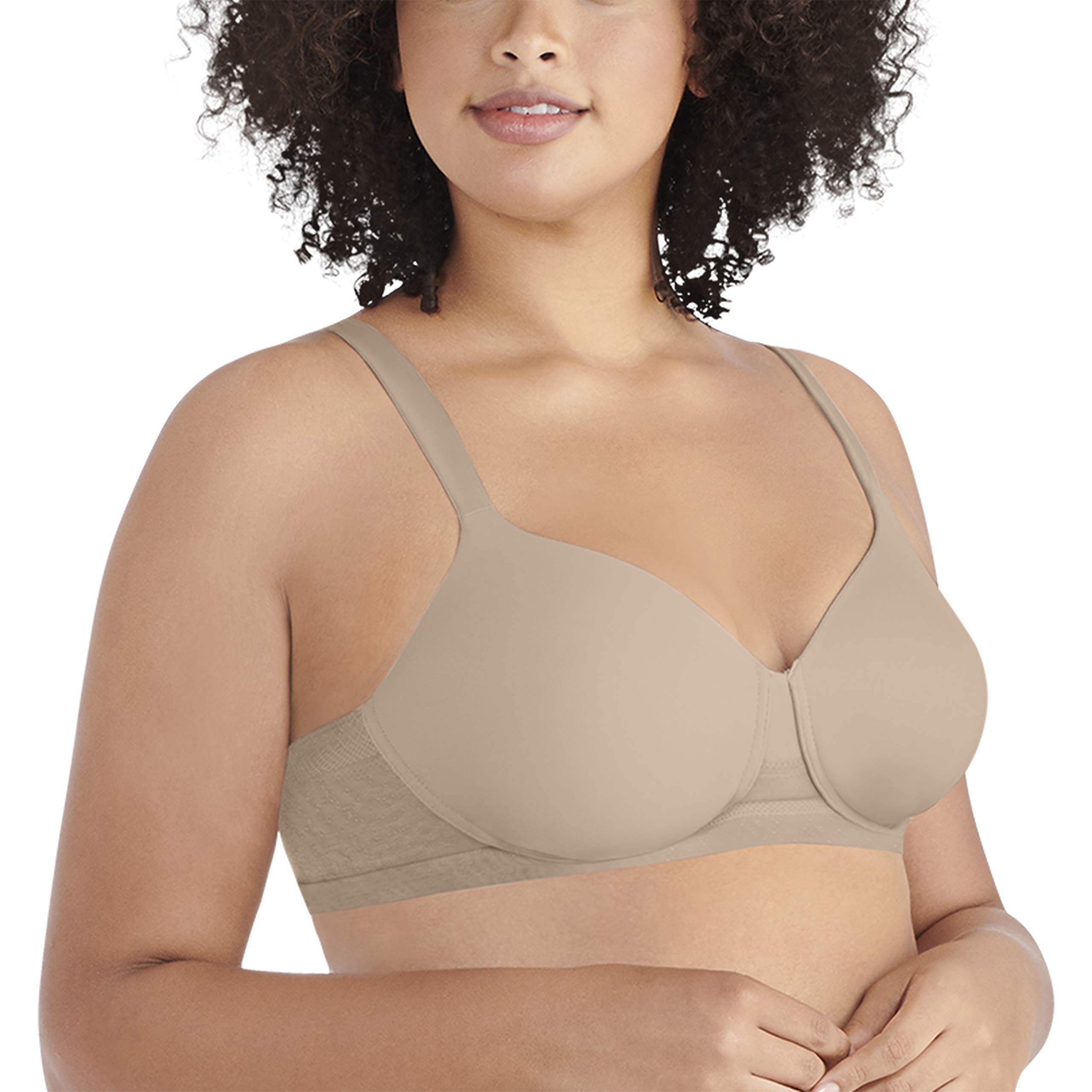 Vanity Fair Women's Breathable Luxe Full Figure Wirefree Bra 71265 - Comfortable Plus Size Underwear for All-Day Wear, Work & Relaxation