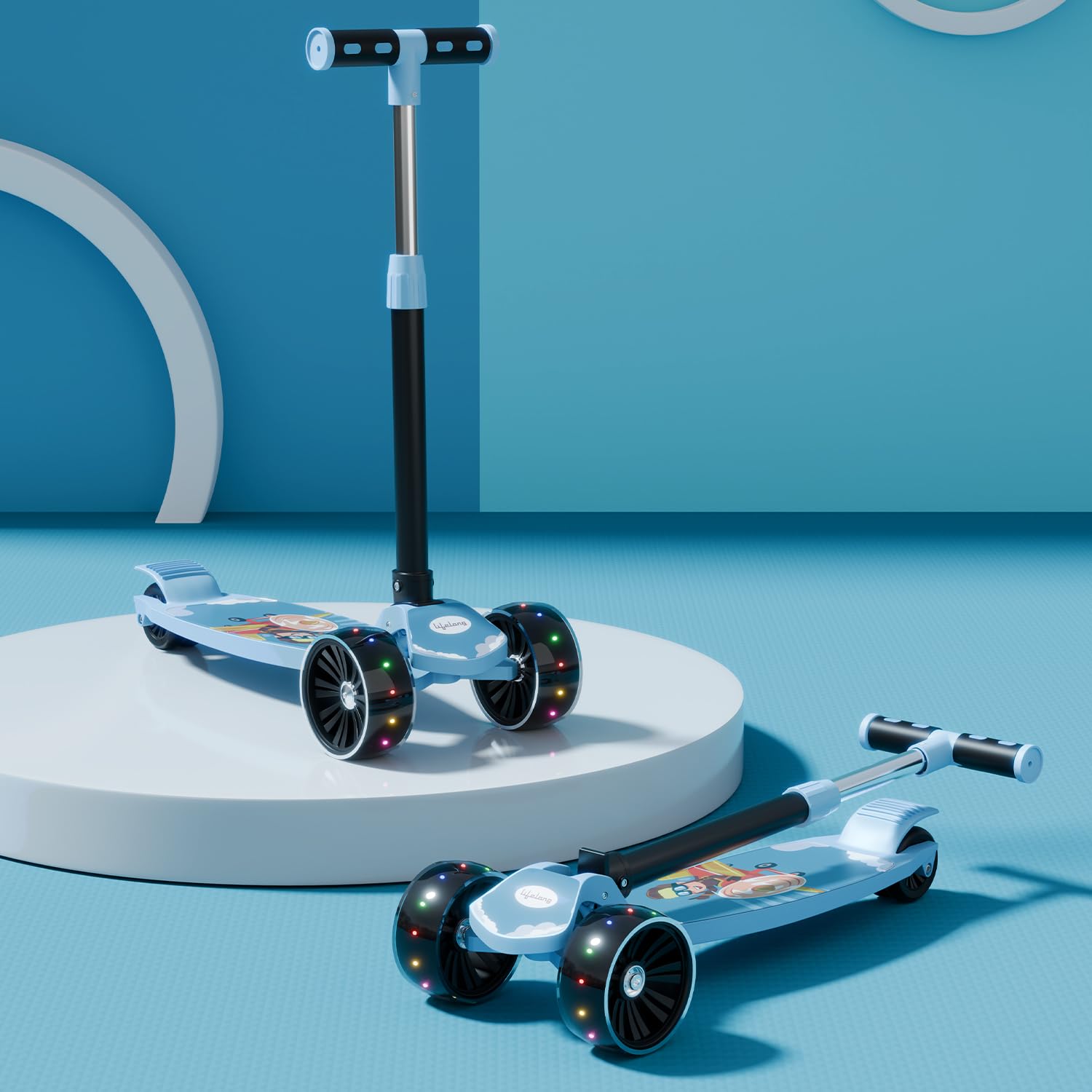 Best Foldable Kids Scooter with LED Wheels for Boys & Girls Ages 3+ - Adjustable Height Kick Scooter Supports 50kg - Perfect for Outdoor Play, Commuting & Birthday Gifts - Durable Toddler Scooter Toy for Preschoolers