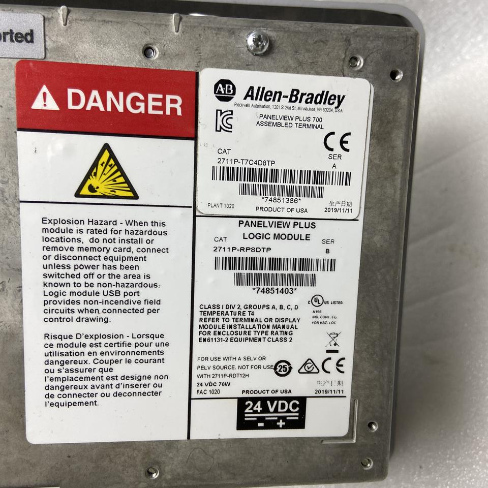 New 2711P-RP8DTP PLC Module - Allen-Bradley PanelView Plus Replacement Part for Industrial Automation Systems