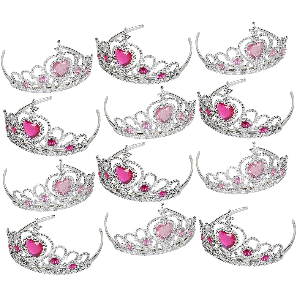 Sparkling Pink Heart Jewel Tiara for Girls - Perfect for Birthday Parties, Pageants, and Princess Dress-Up