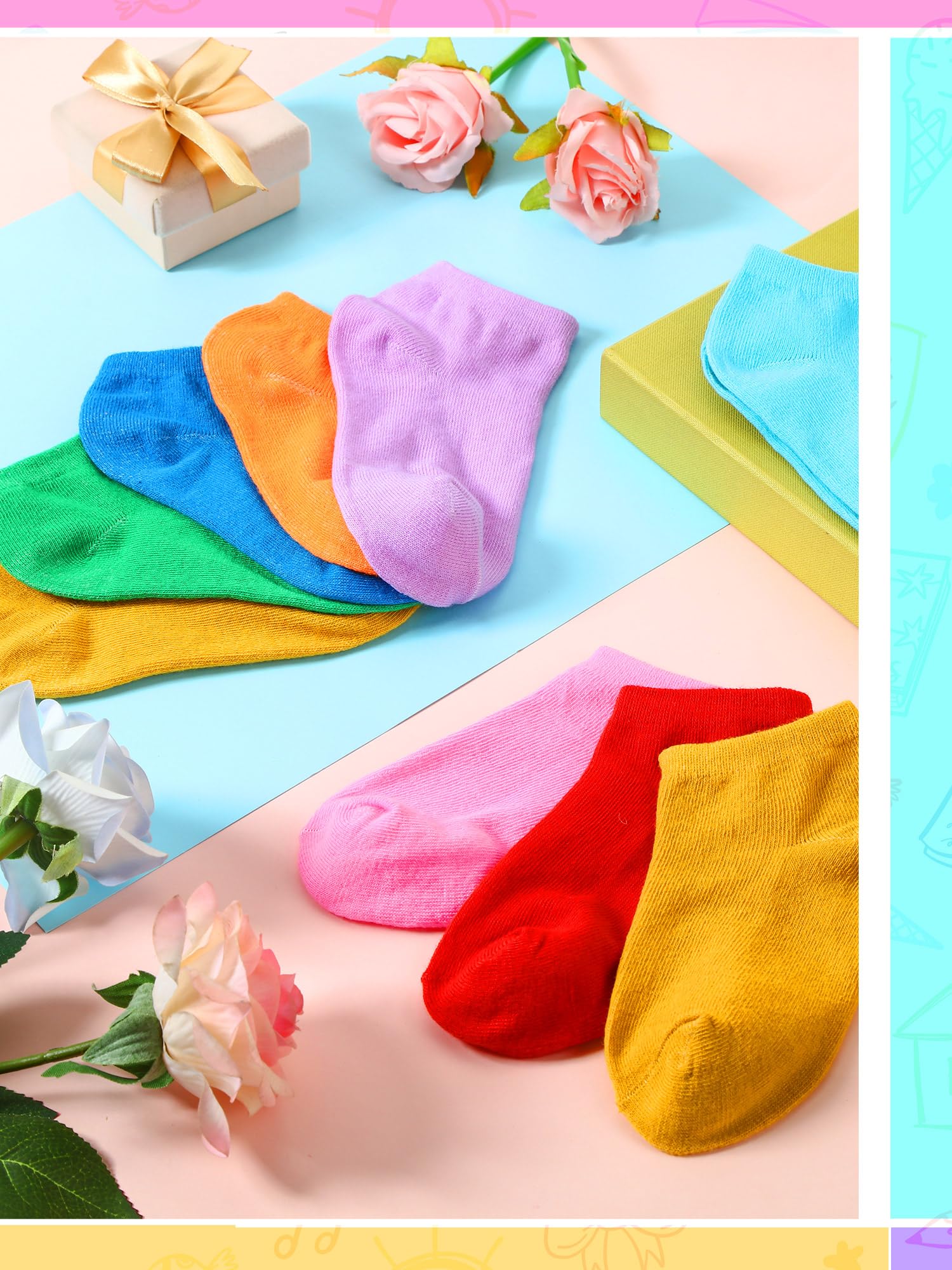 50 Pairs Small Low Cut Ankle Socks Bulk Pack - Soft Cotton Mini Anklet Socks for Women & Kids - Perfect for Daily Wear, Sports, School and Gifts