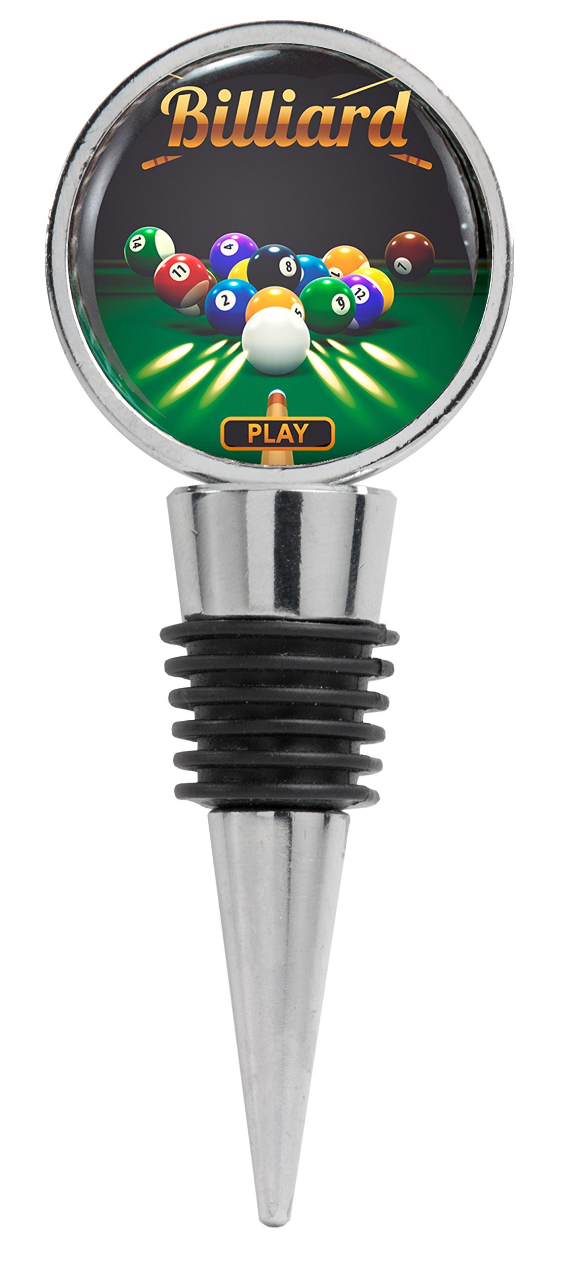 Premium Pool Table Billiard Game Wine Stopper - Vector Illustration for Wine Bottles, Perfect for Home Bars, Game Rooms & Gifts for Billiard Lovers