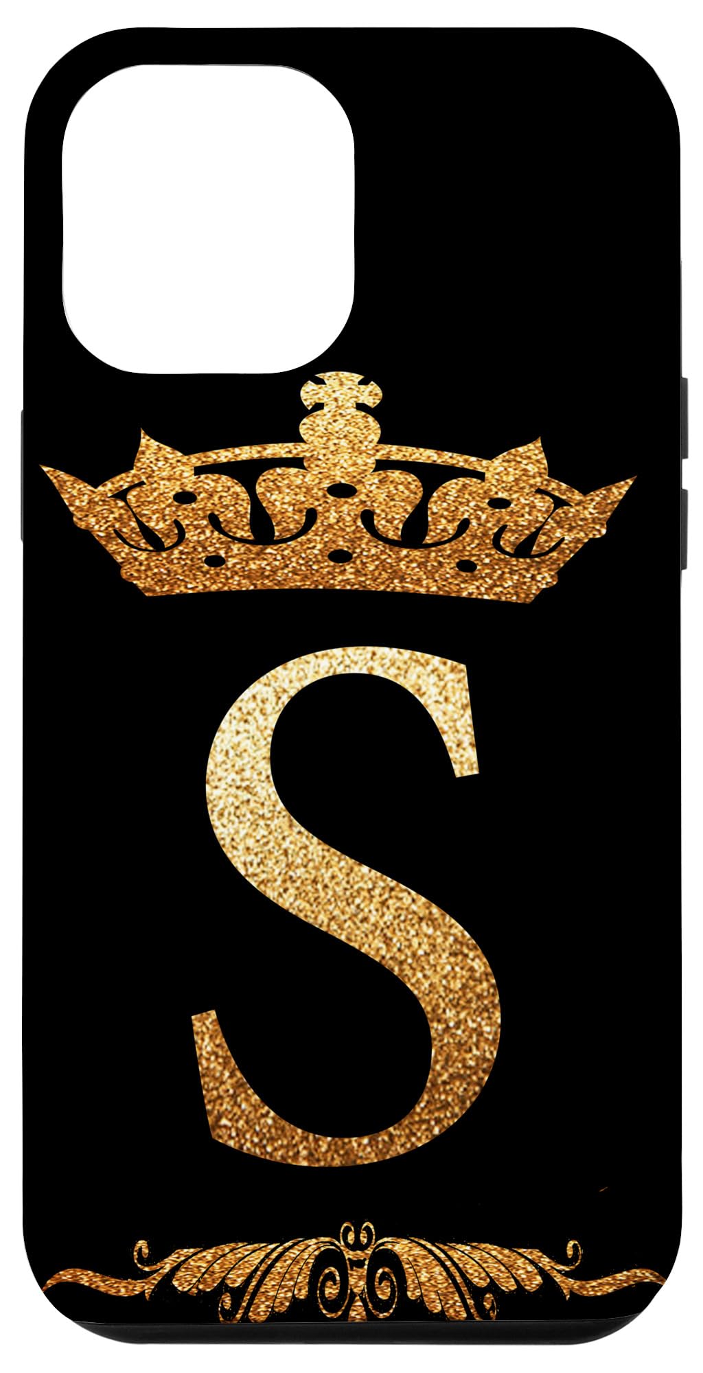 iPhone 12 Pro Max Crown Design Phone Case - Premium Protective Cover with Initial Letter S | Perfect Gift for Birthday, Anniversary & Daily Use