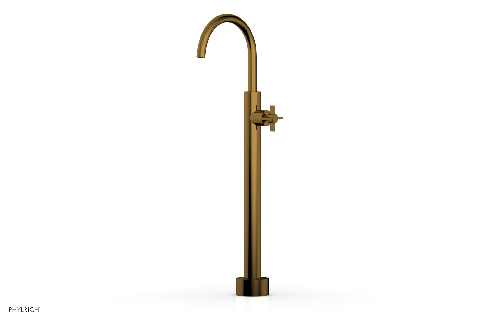 BASIC Low Floor Mount Tub Filler with Cross Handle - D132 44 04 - Perfect for Modern Bathroom Renovations and Spa-Like Showers