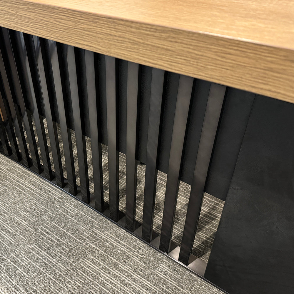AFTAN BLACK HAWK Limited Edition Executive Desk with Pedestal & Right Mobile Return - 180cm Warm Oak & Black Finish - Perfect for Home Office & Professional Workspaces