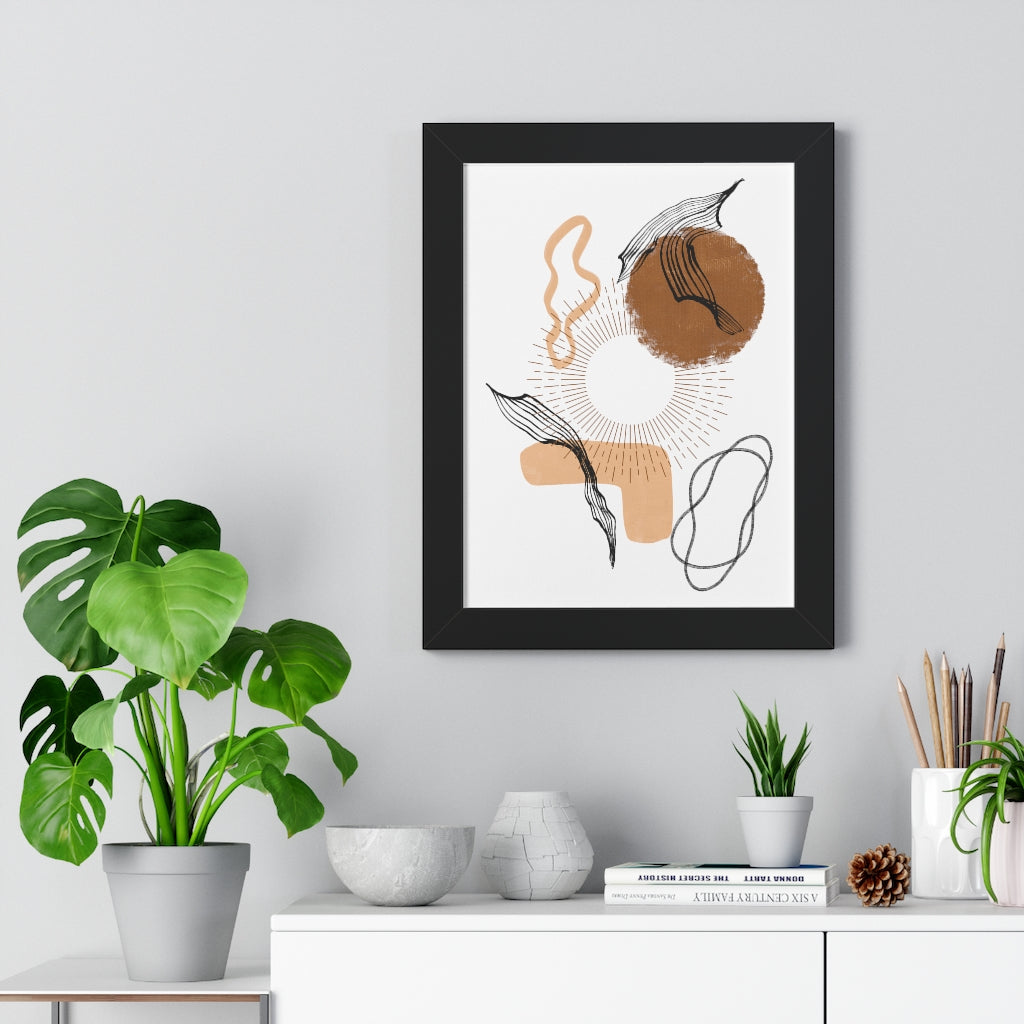 Modern Abstract Framed Vertical Wall Art Poster - Home & Office Decor for Living Room, Bedroom, Study
