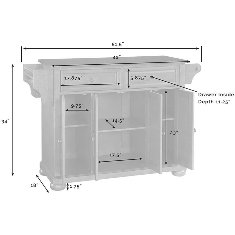 Pemberly Row Transitional Wood and Granite Kitchen Island in Mahogany - Stylish and Functional Centerpiece for Modern Kitchens, Perfect for Meal Prep, Entertaining & Extra Storage
