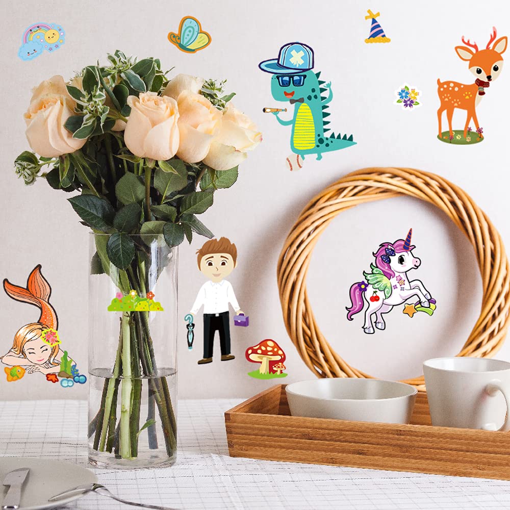100 Sheets DIY Stickers for Kids - 25 Fun Designs Including Animals, Mermaids, Princess & Prince | Perfect for Arts & Crafts, School Projects, Party Favors & Holiday Rewards | Creative Gift for Children's Activities & Classroom Fun