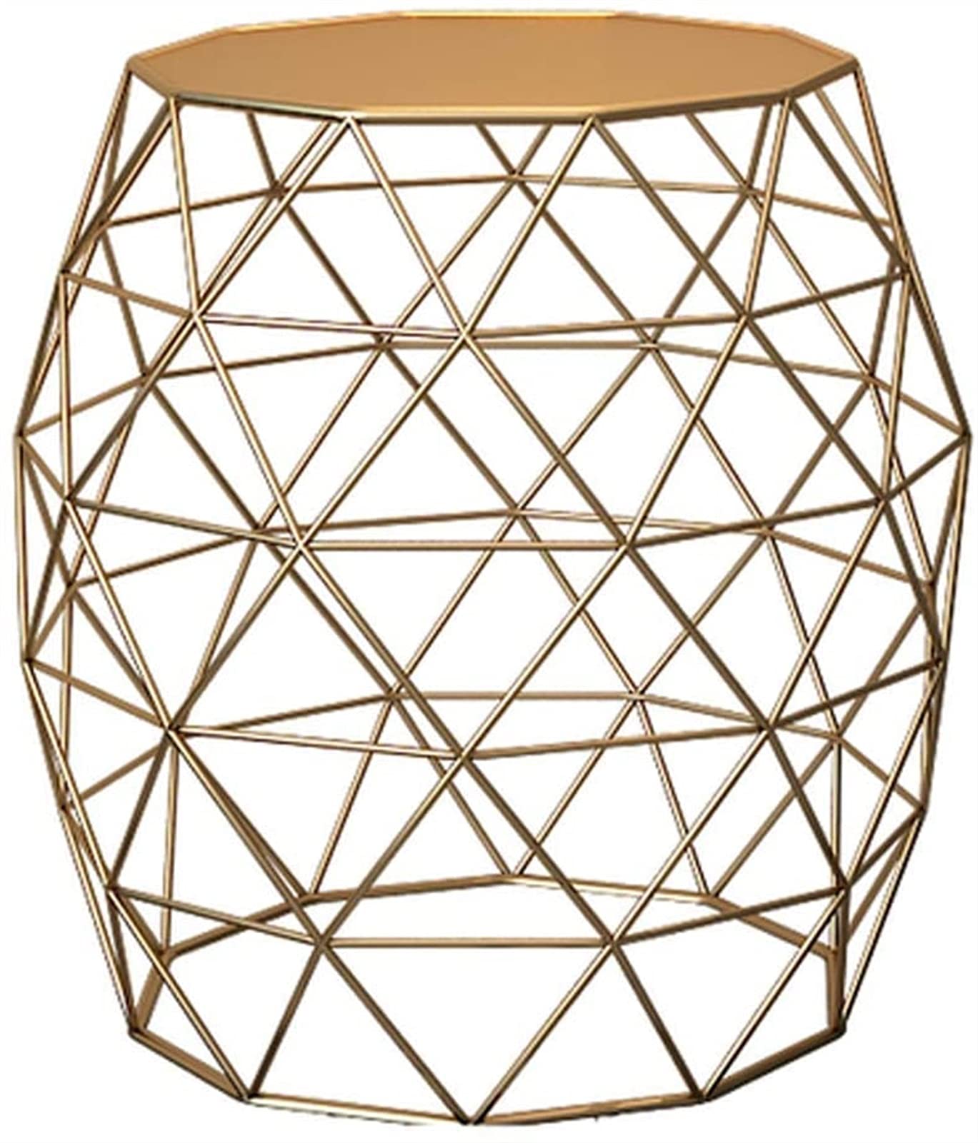Modern Minimalist Gold Metal Coffee Side Table - 18.1