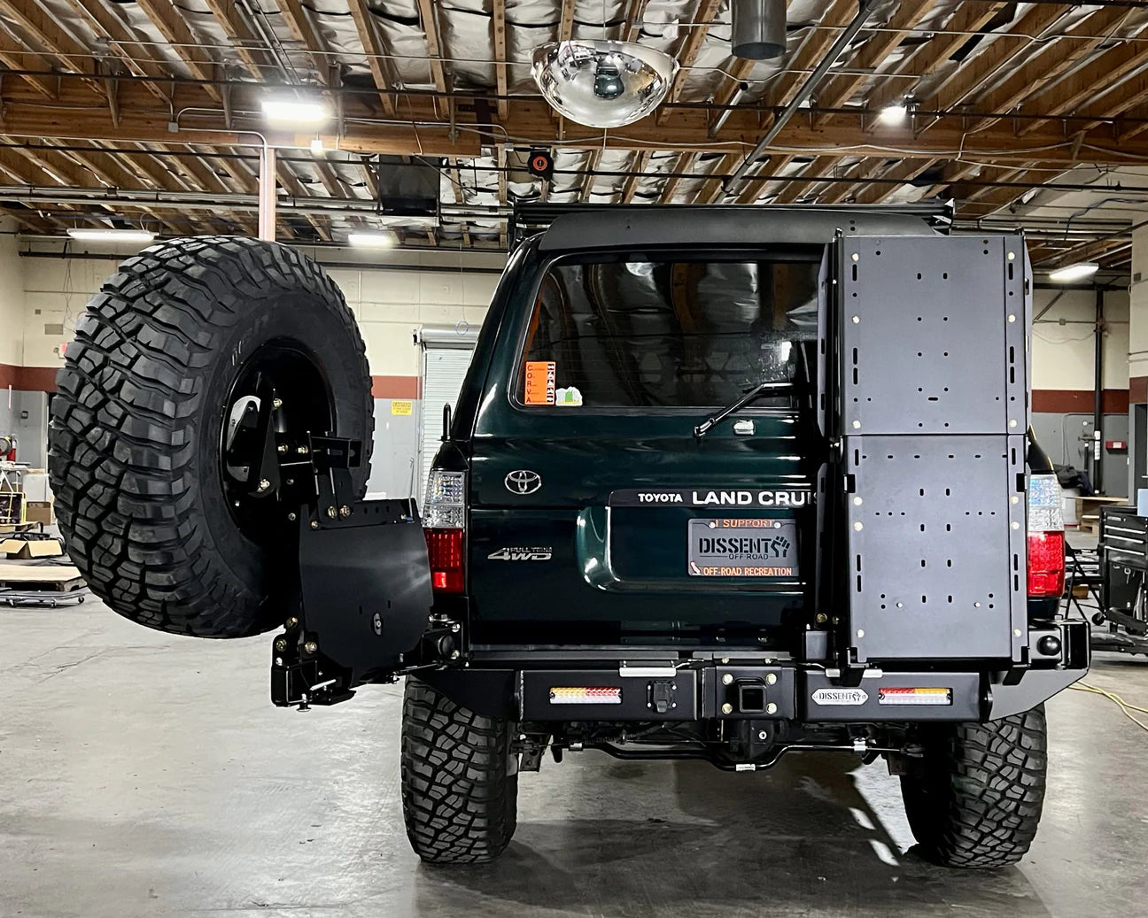 Dissent Off Road Heavy Duty Tire Carrier Swing Out for Jeep Wrangler & Gladiator - Compatible with Modular Rear Bumper | Off-Road Adventure & Overlanding Accessory