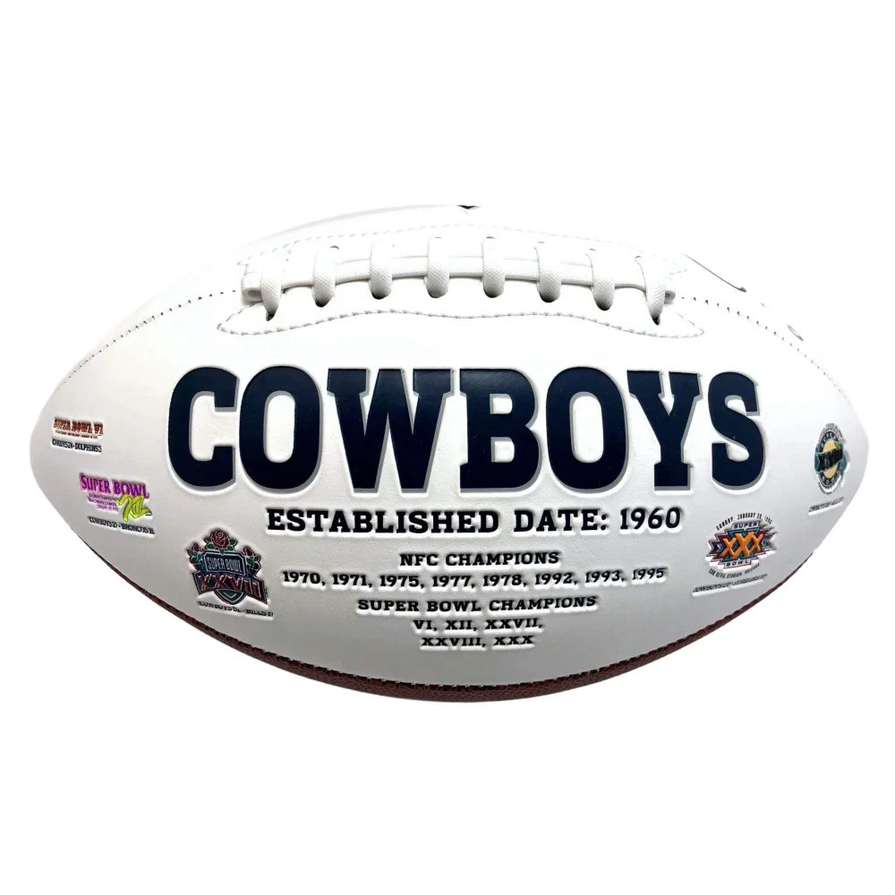 Authentic Ezekiel Elliott Signed Dallas Cowboys White Logo Football with COA - Perfect for NFL Memorabilia Collectors & Dallas Cowboys Fans - Display in Home, Office, or Man Cave