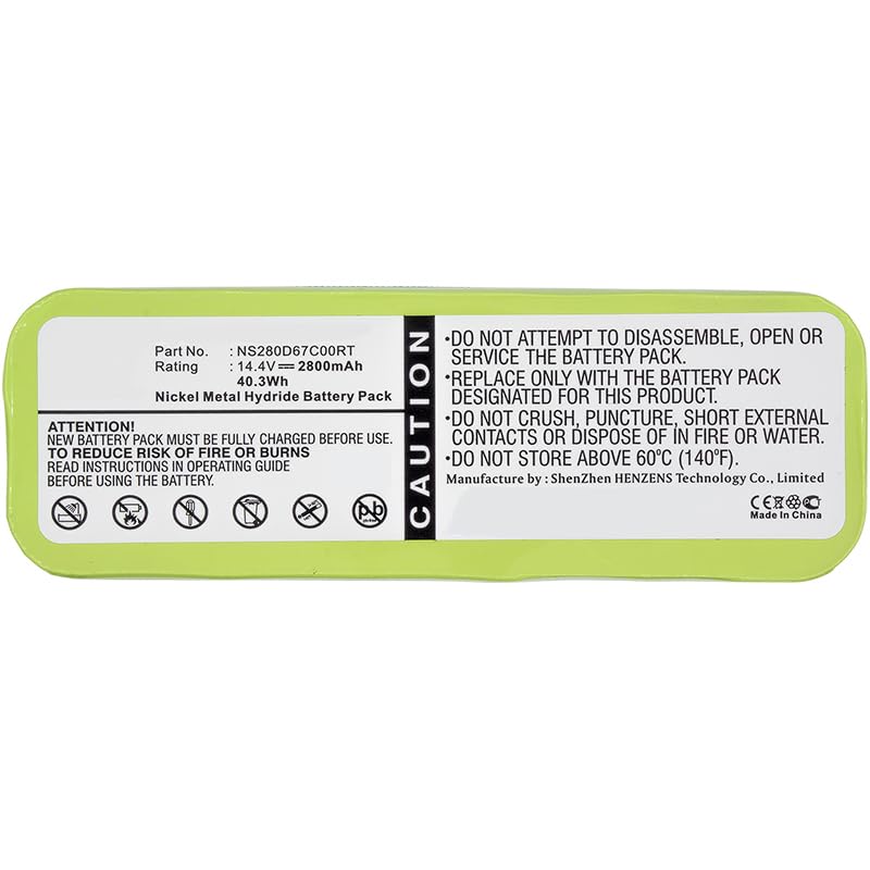 Synergy Digital Ni-MH 14.4V 2800mAh Replacement Battery for Infinuvo CleanMate 365 & NS280D67C00RT Vacuums - High Capacity Vacuum Cleaner Battery for Deep Cleaning Pet Hair, Hard Floors & Carpets